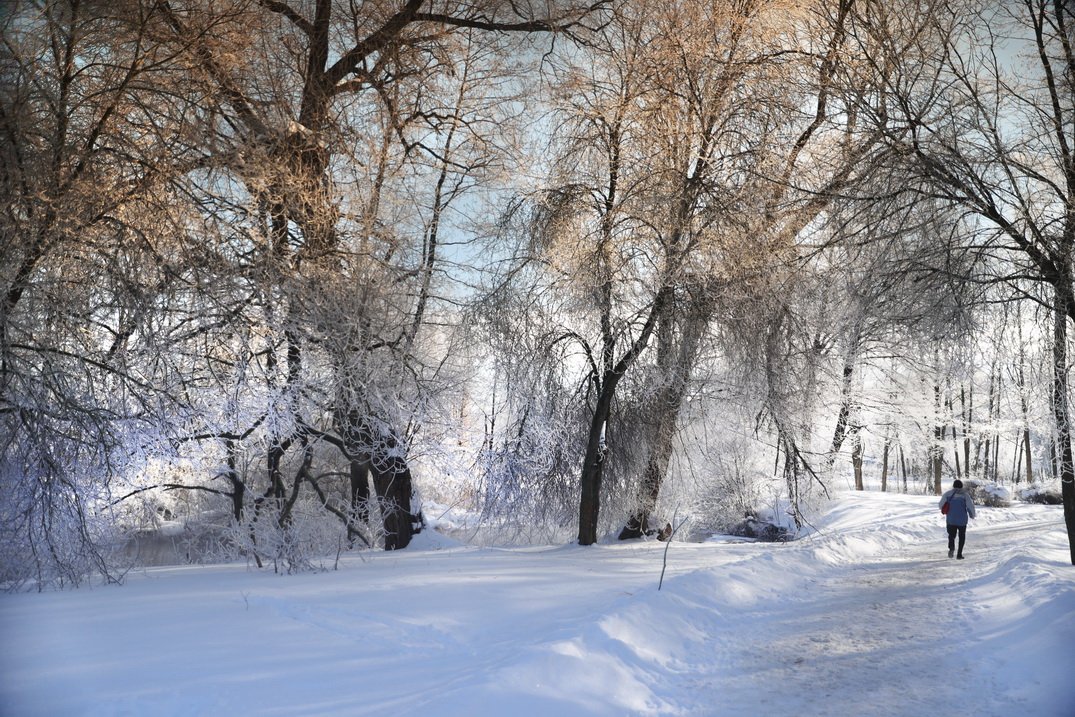 река, снег, утро, Валерий Козуб