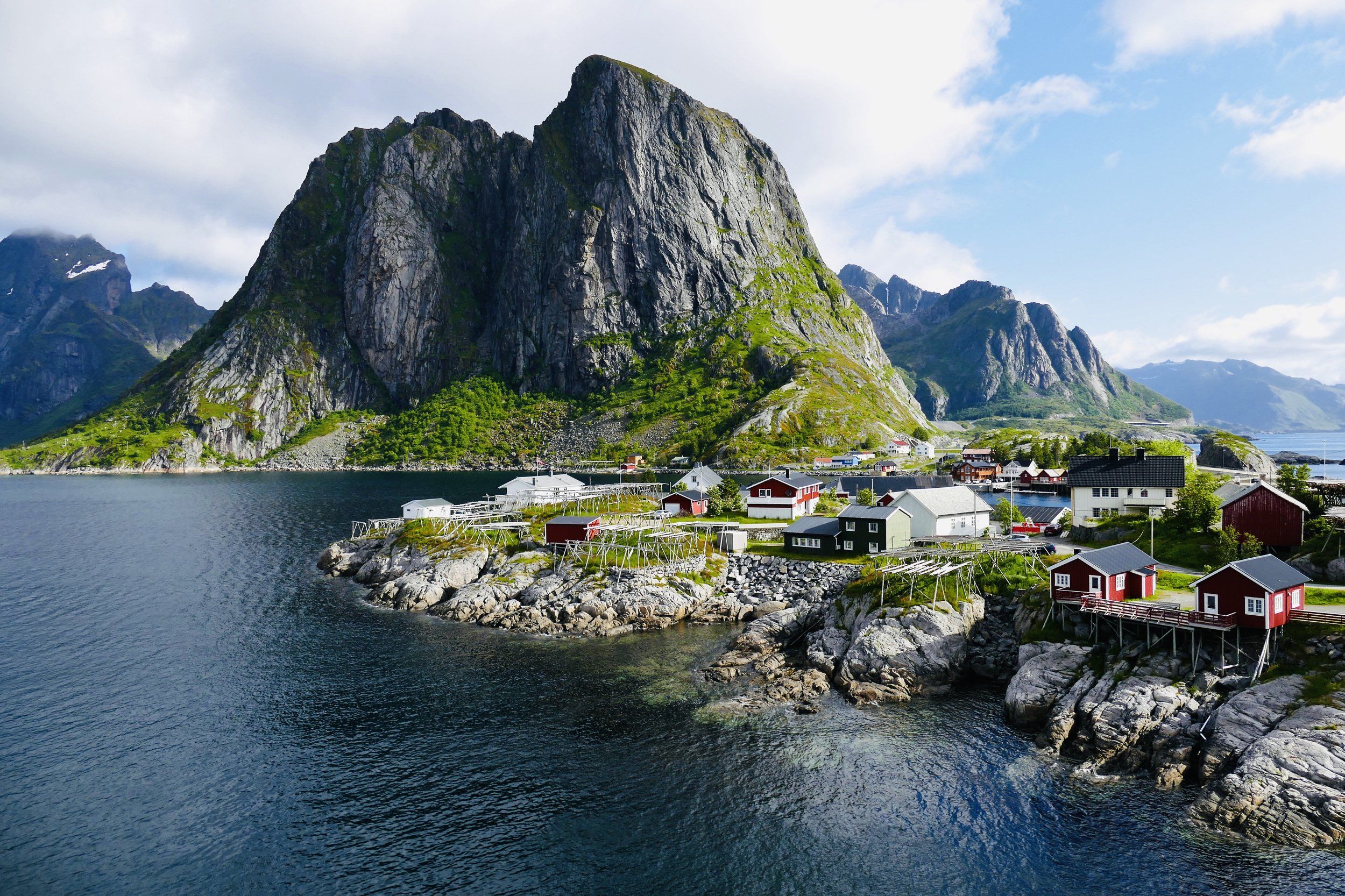 Landscapes, Norway, Lofoten, nature, view, houses, water, ocean, Atlantic, Moskenes, Reine, mountain, , Svetlana Povarova Ree