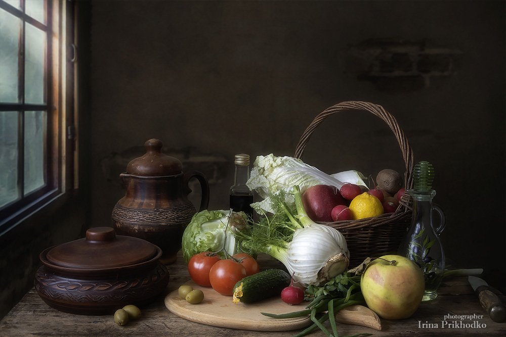 натюрморт, винтажный, овощи, фрукты,вегетарианский, Ирина Приходько