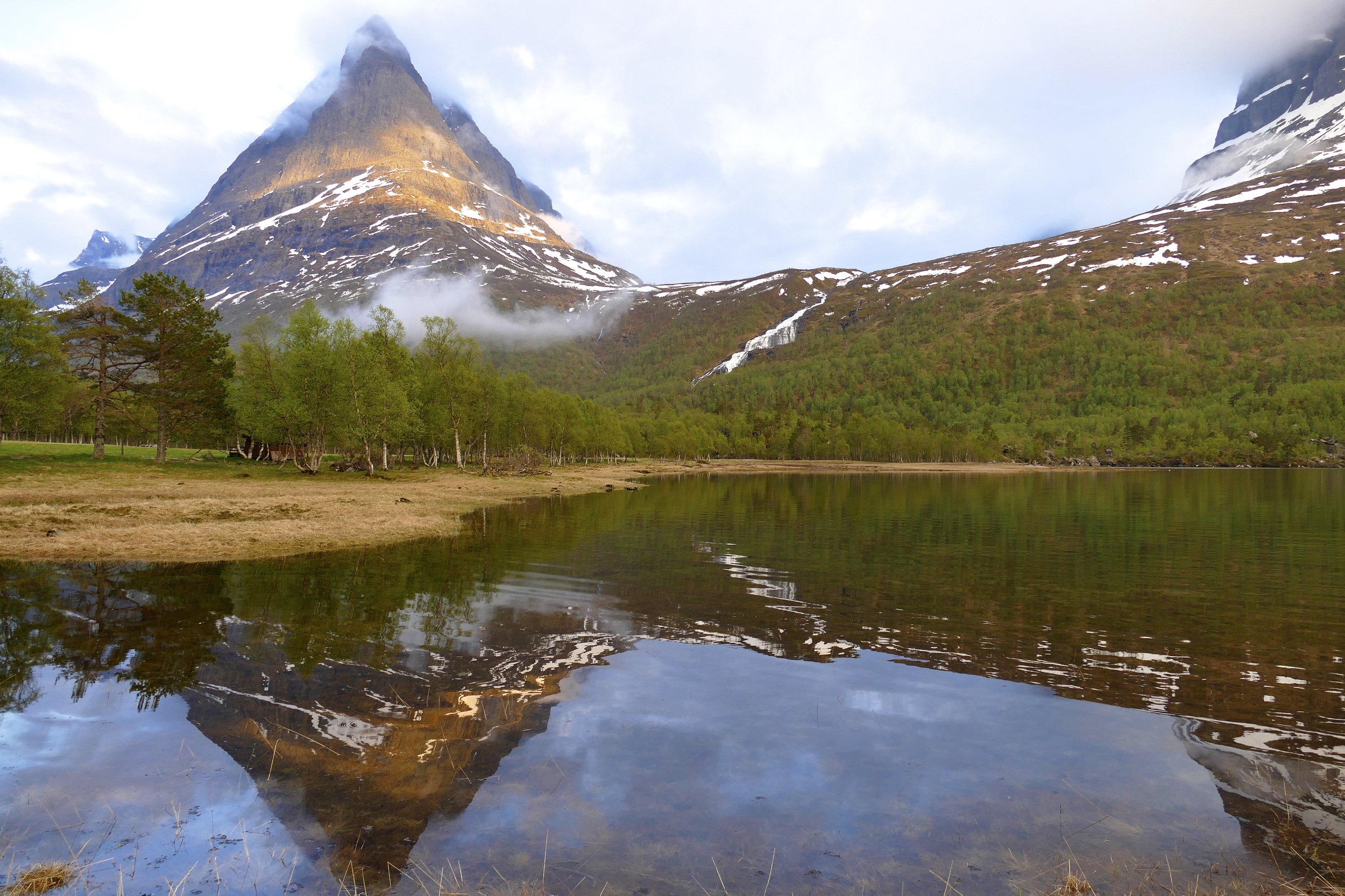 Landscapes, Norway, nature, Innerdalstårnet, mountain, lake, water, reflection, forest, summer, fog, , Svetlana Povarova Ree