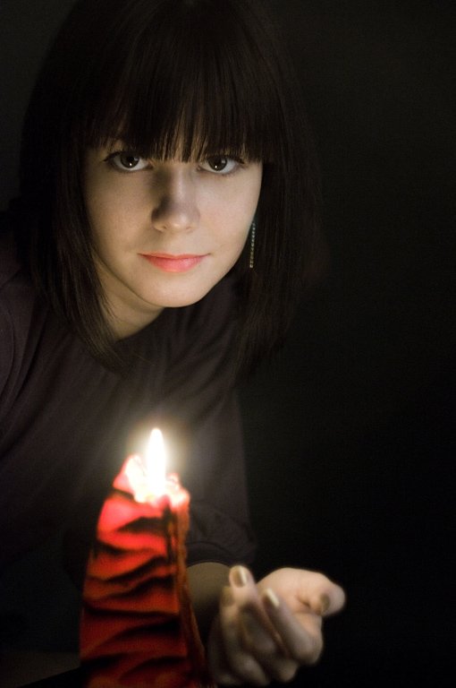 девушка,взгляд,свеча, Борис Никитин