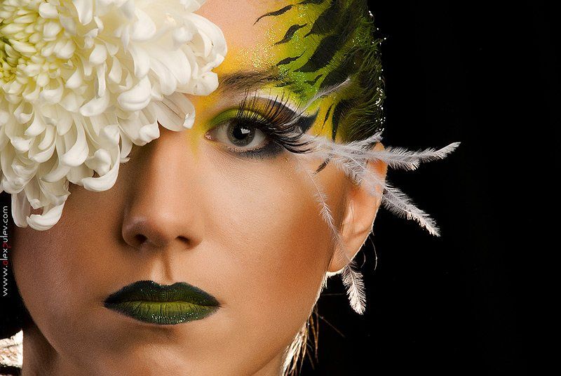 face art,flowers in focus,девушка,флористика,визаж, Александр Путев