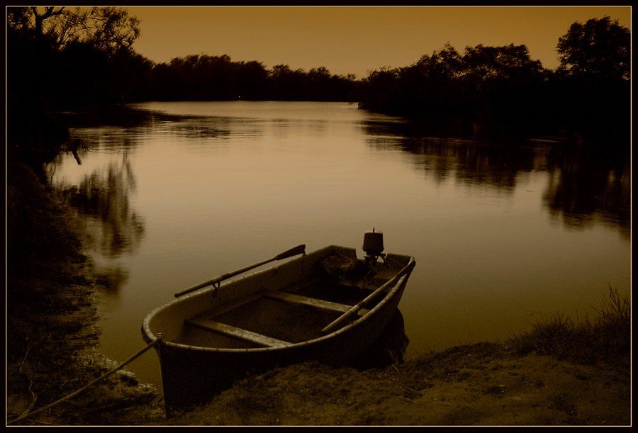 пейзаж, ночь, река, лодка, тишина, безмолвие, lad_i_mir, lad_i_mir