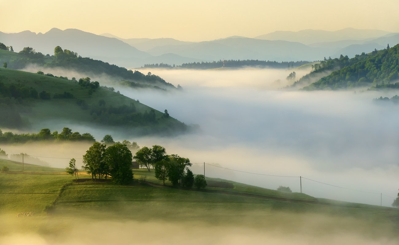 fog, hill, mountain, romania, sunset, transilvania, Ioan Chiriac