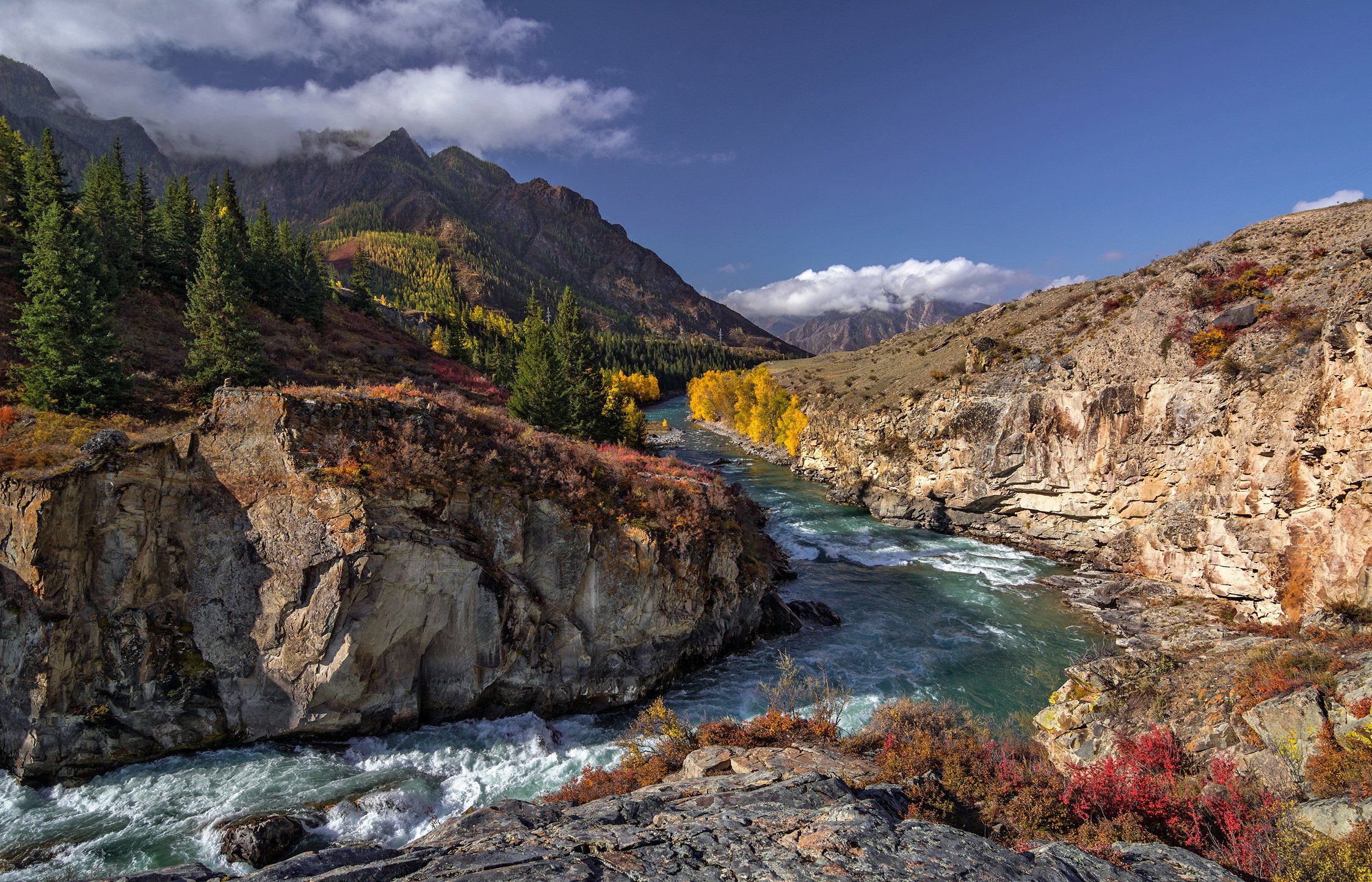 горный алтай,осень,река чуя,порог горизонт, lora_pavlova
