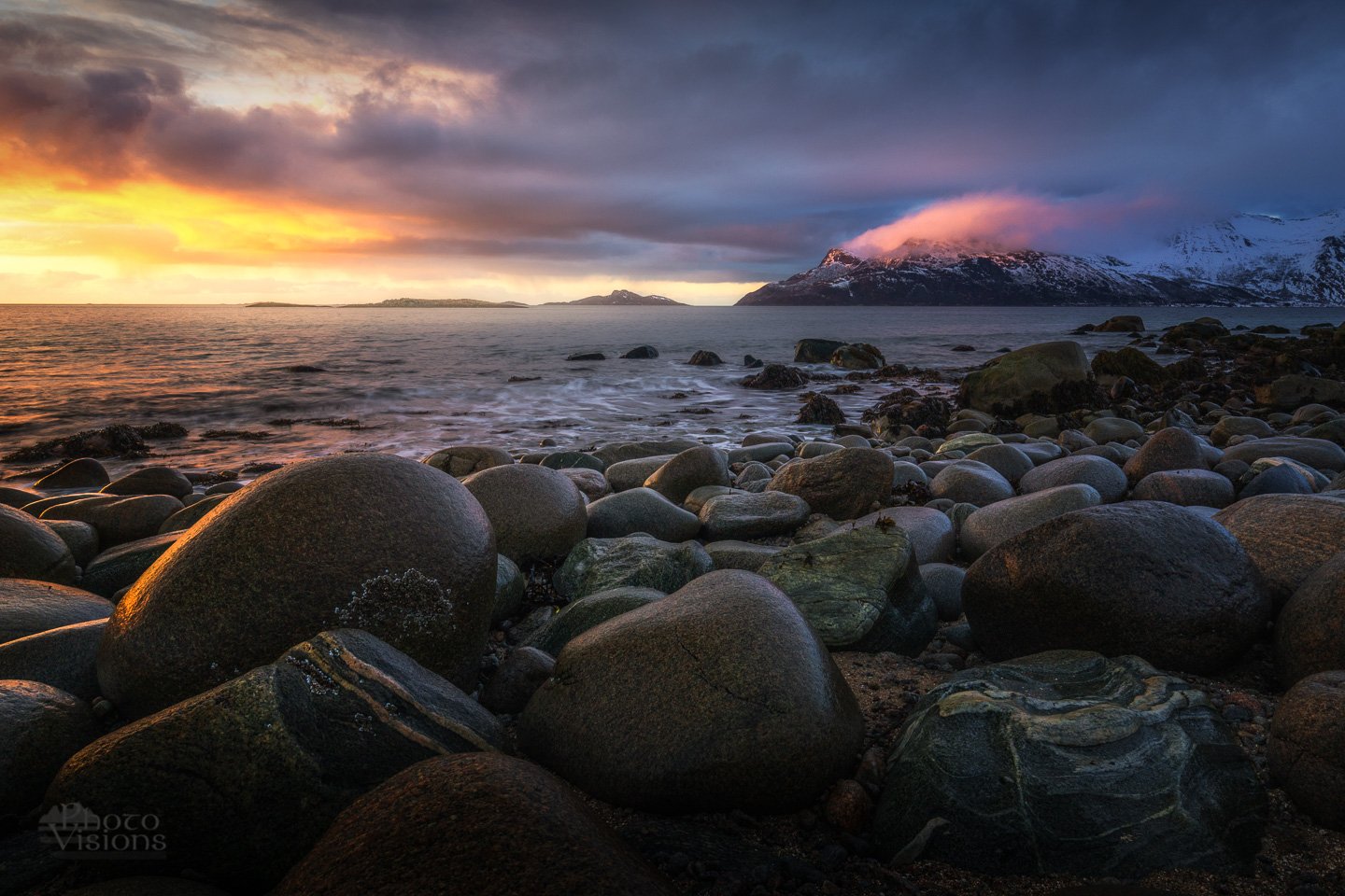 sunset,sky,clouds,colours,northern sea, norway,tromvik,north,winter,, Adrian Szatewicz