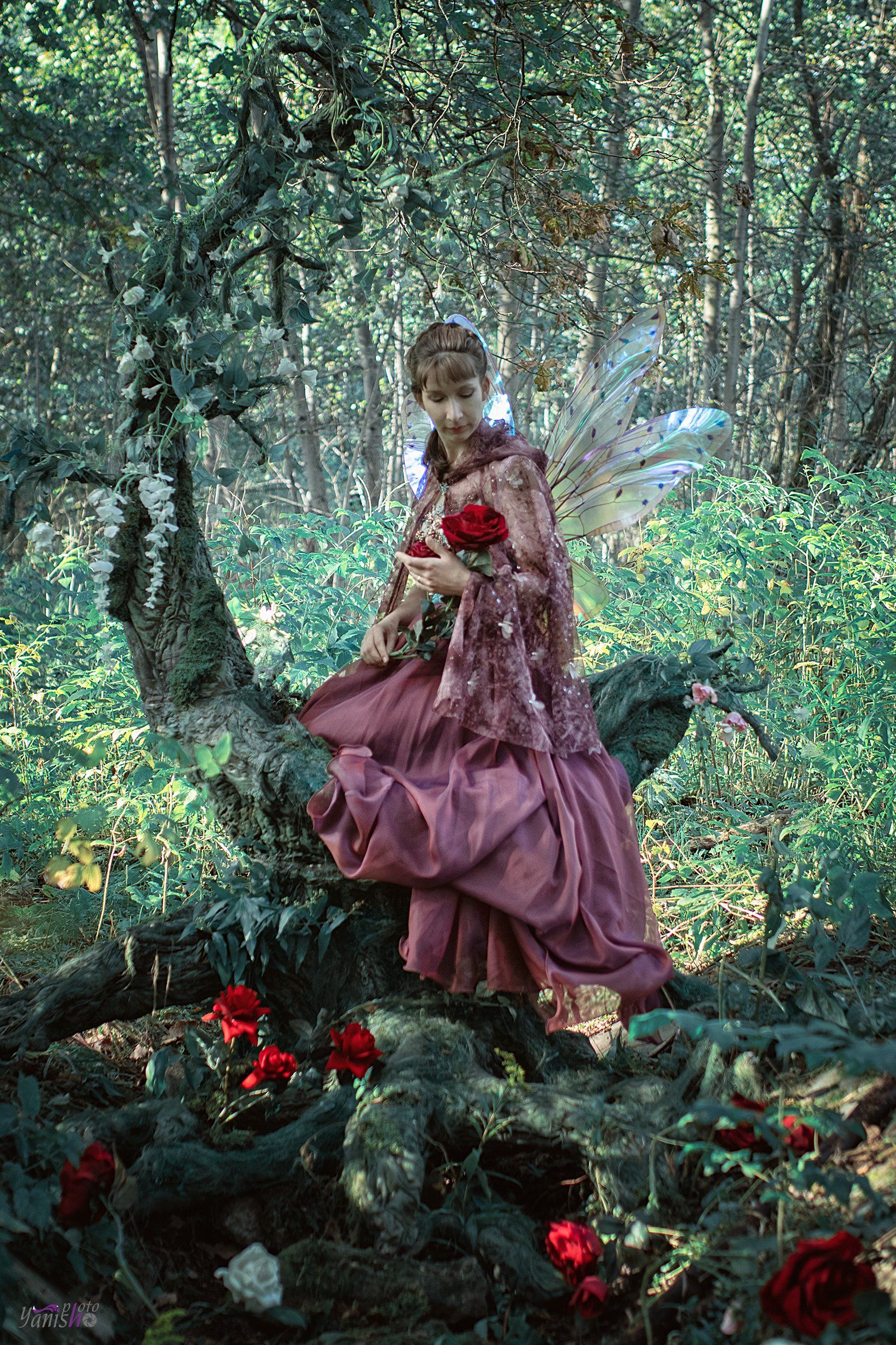 парк, портрет, арт, фея, зубная фея, девушка, сказка, декорации, цветы, крылья, волшебство, Янина Ермакова