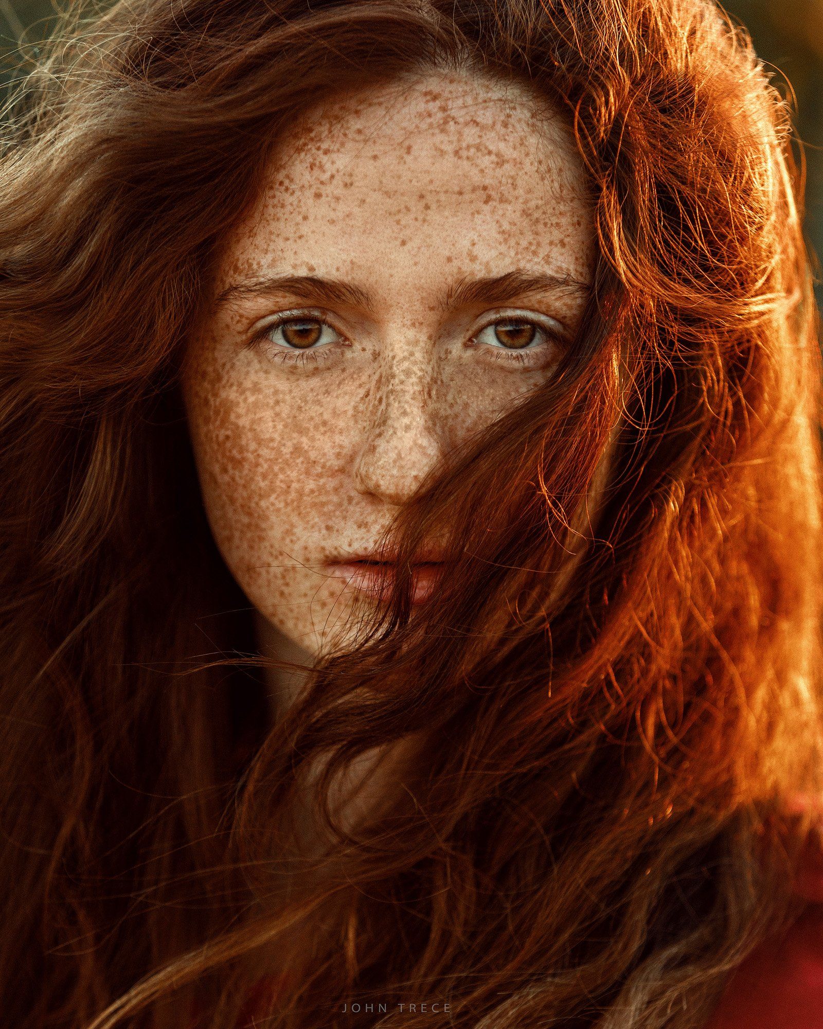 sunny sun girl redhead beauty freckles, John Trece