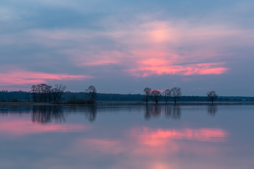 dviete, landscape sunset,blue, Eriks Zilbalodis