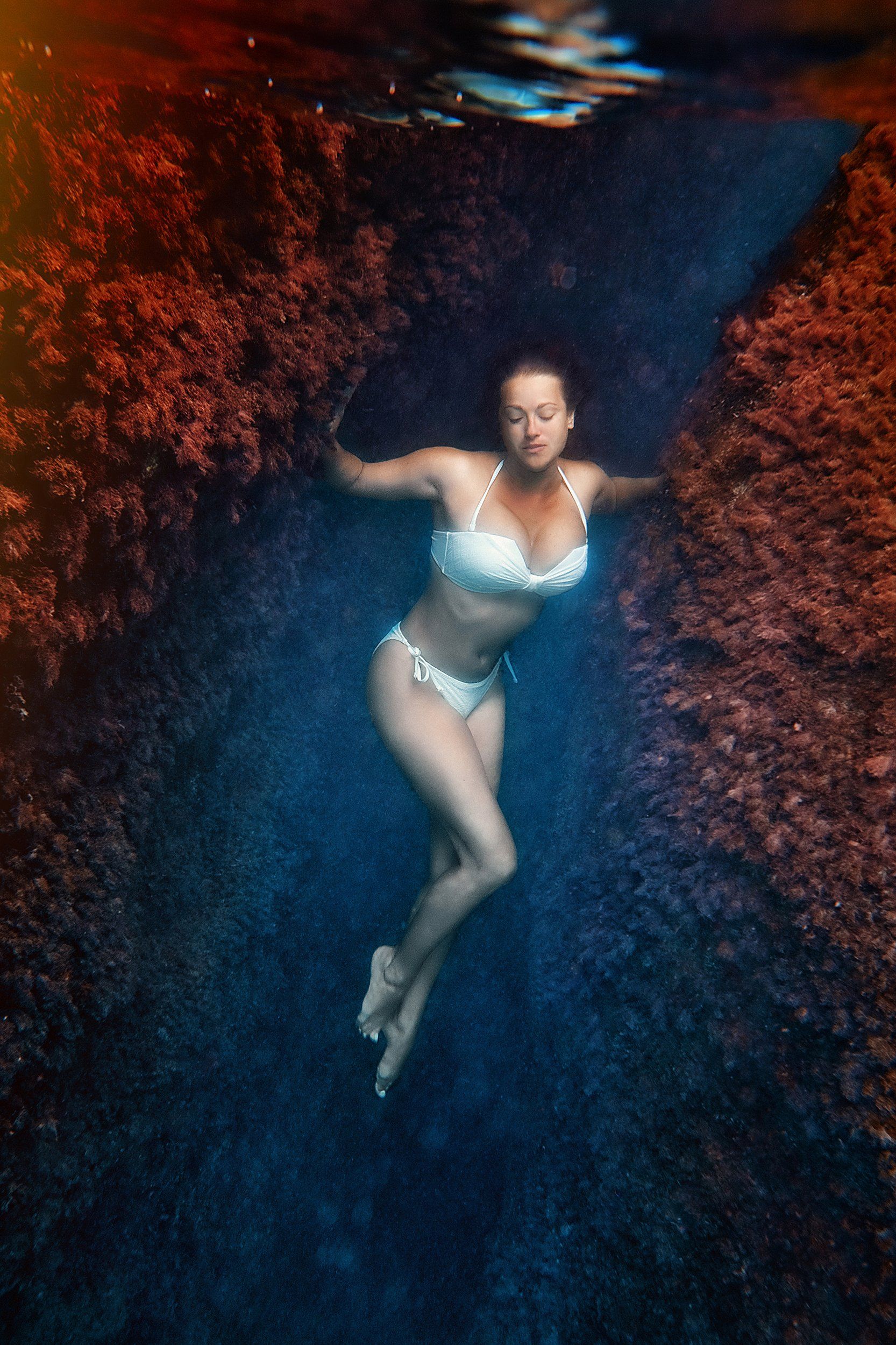 Крым, Черное море, девушка, под водой, Эдуард Ковальчук