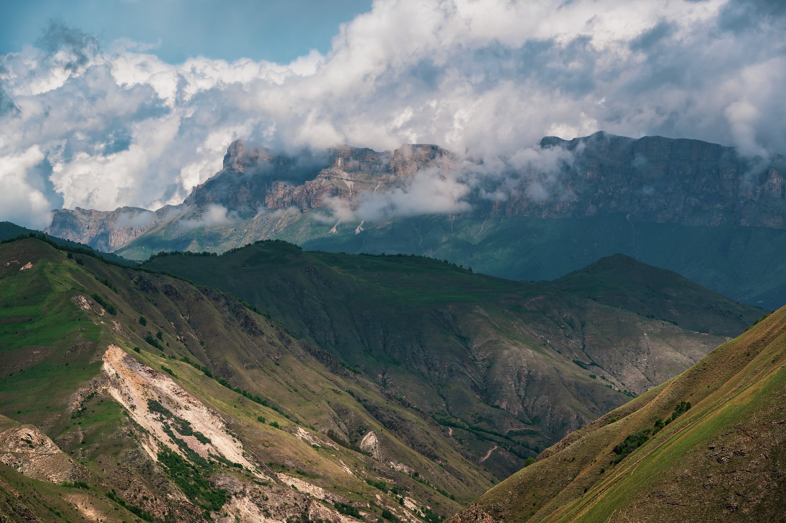 mountains sky clouds plateau rage landscape spring rock caucasus, Егор Бугримов