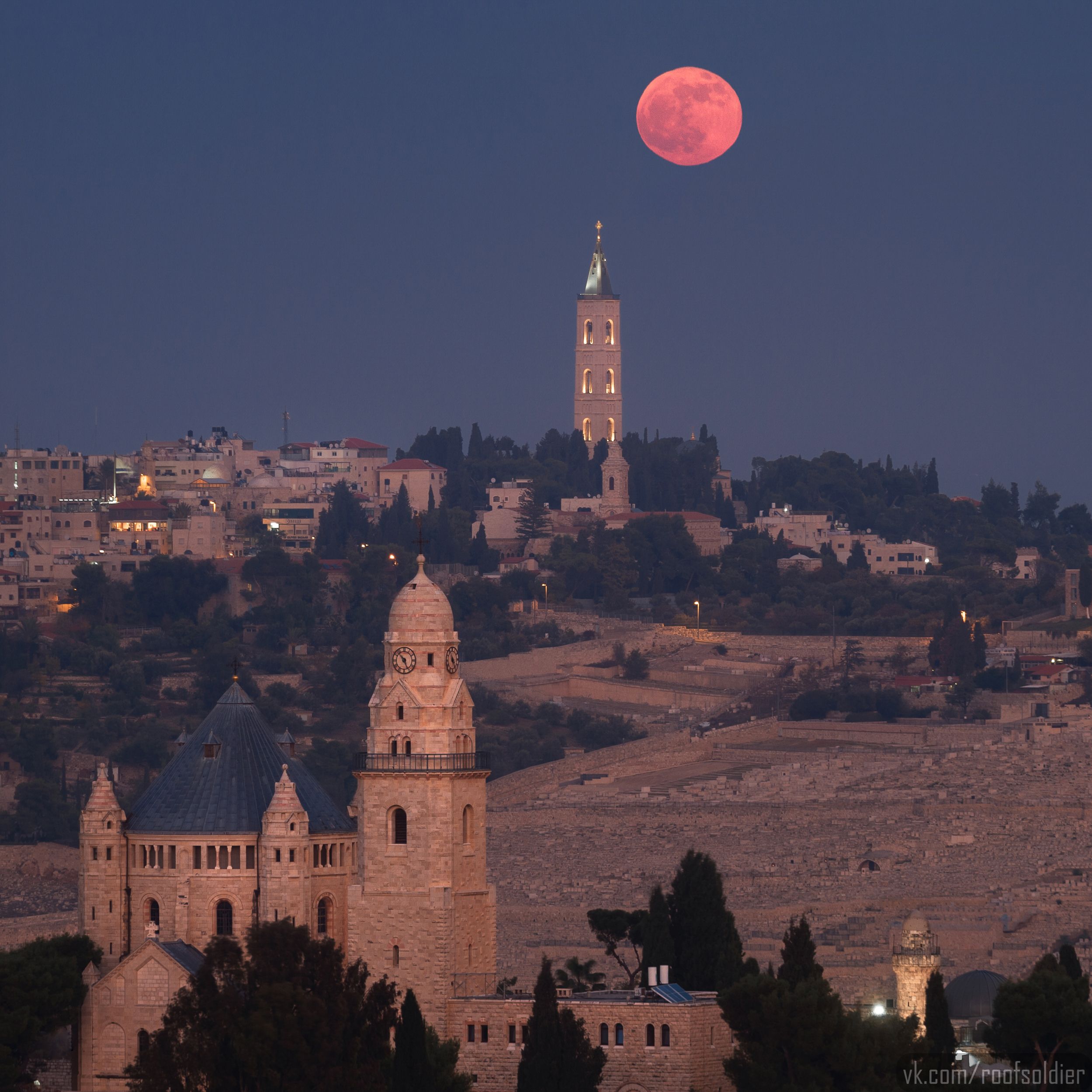Moon, Fullmoon, jerusalem, palestine, israel, architecture, religion, astrophoto, church, cathedral, Голубев Алексей