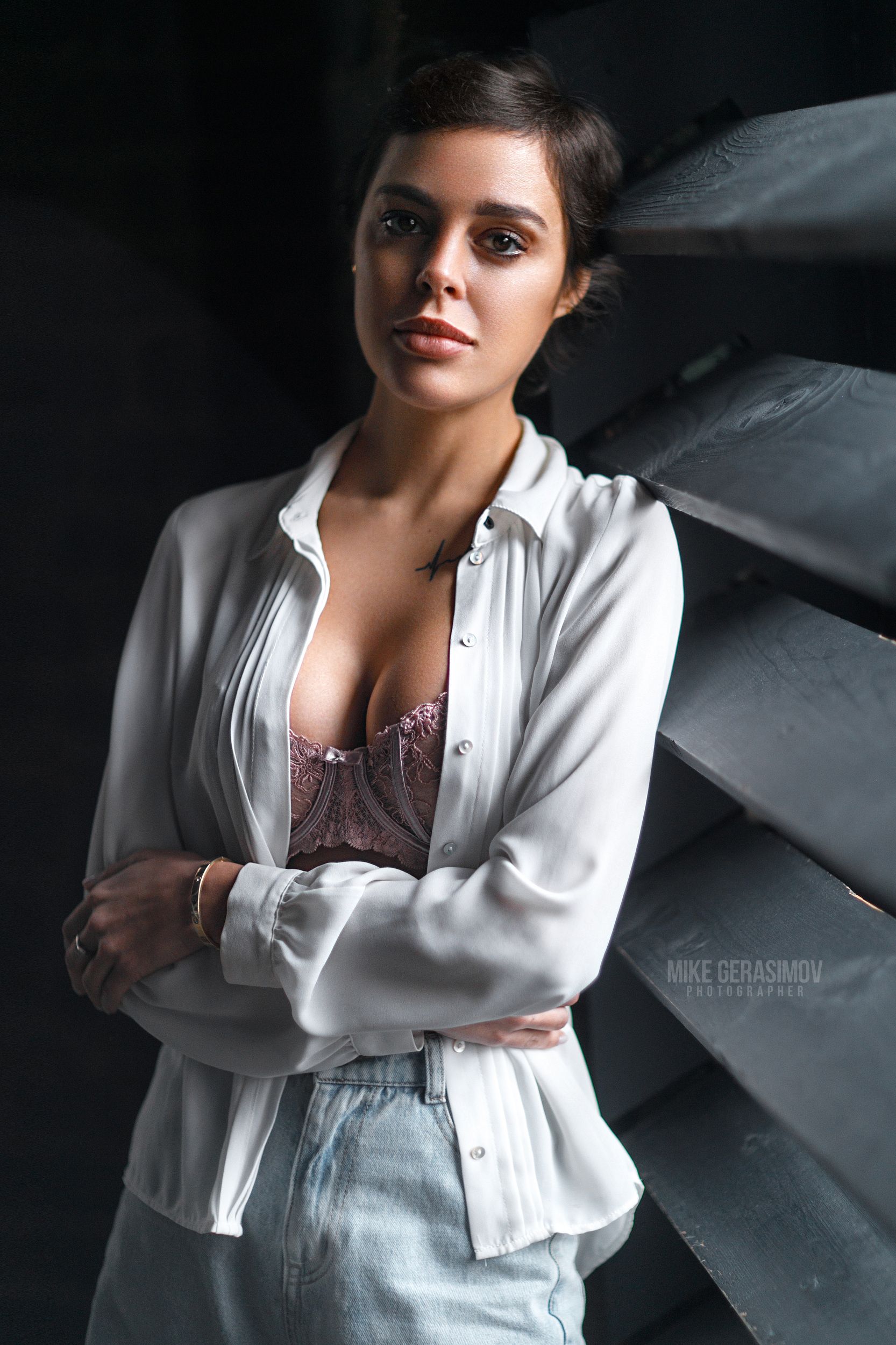 портрет девушка взгляд portrait белье красиво, Михаил Герасимов