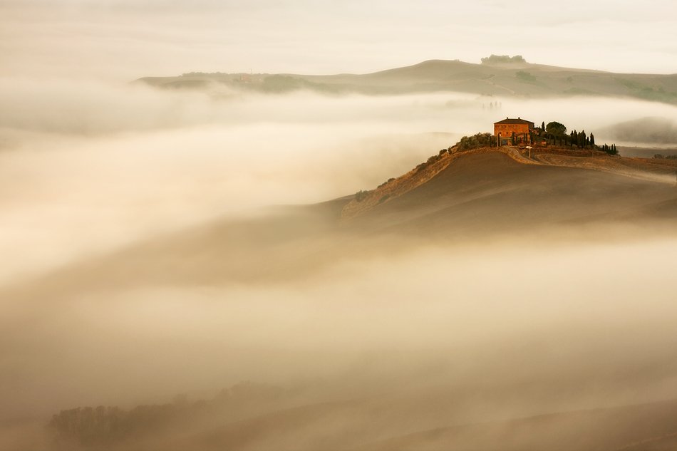 mist,tuscany,house,sunrise, Marcin Sobas