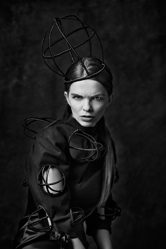 Black & white, Girl, Portrait, Studio, Women, Iwona Aleksandrowicz