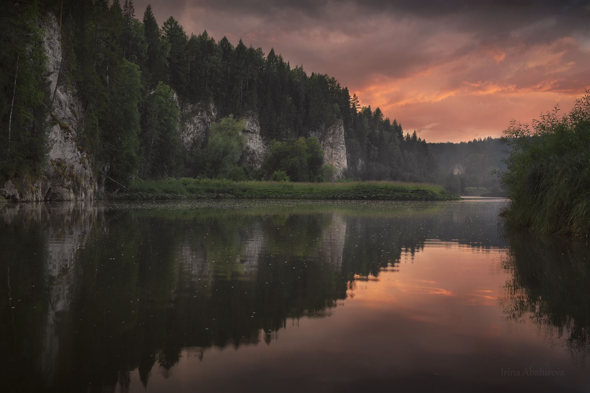 урал, оленьи ручьи, река, серга, закат, Ирина Абатурова