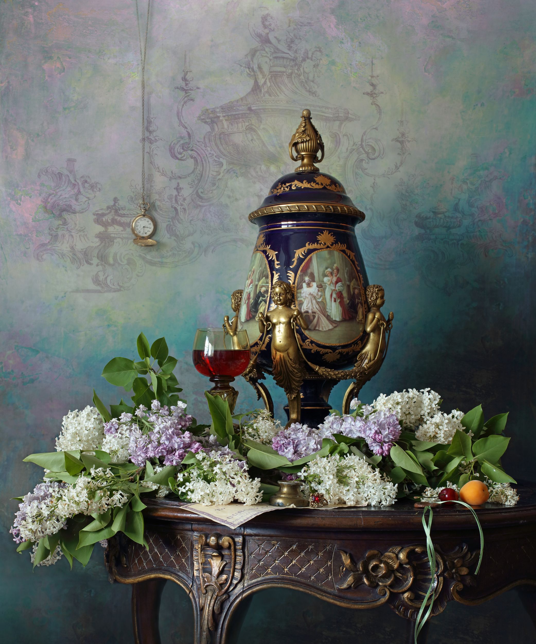 ваза, цветы, сирень, стол , Андрей Морозов