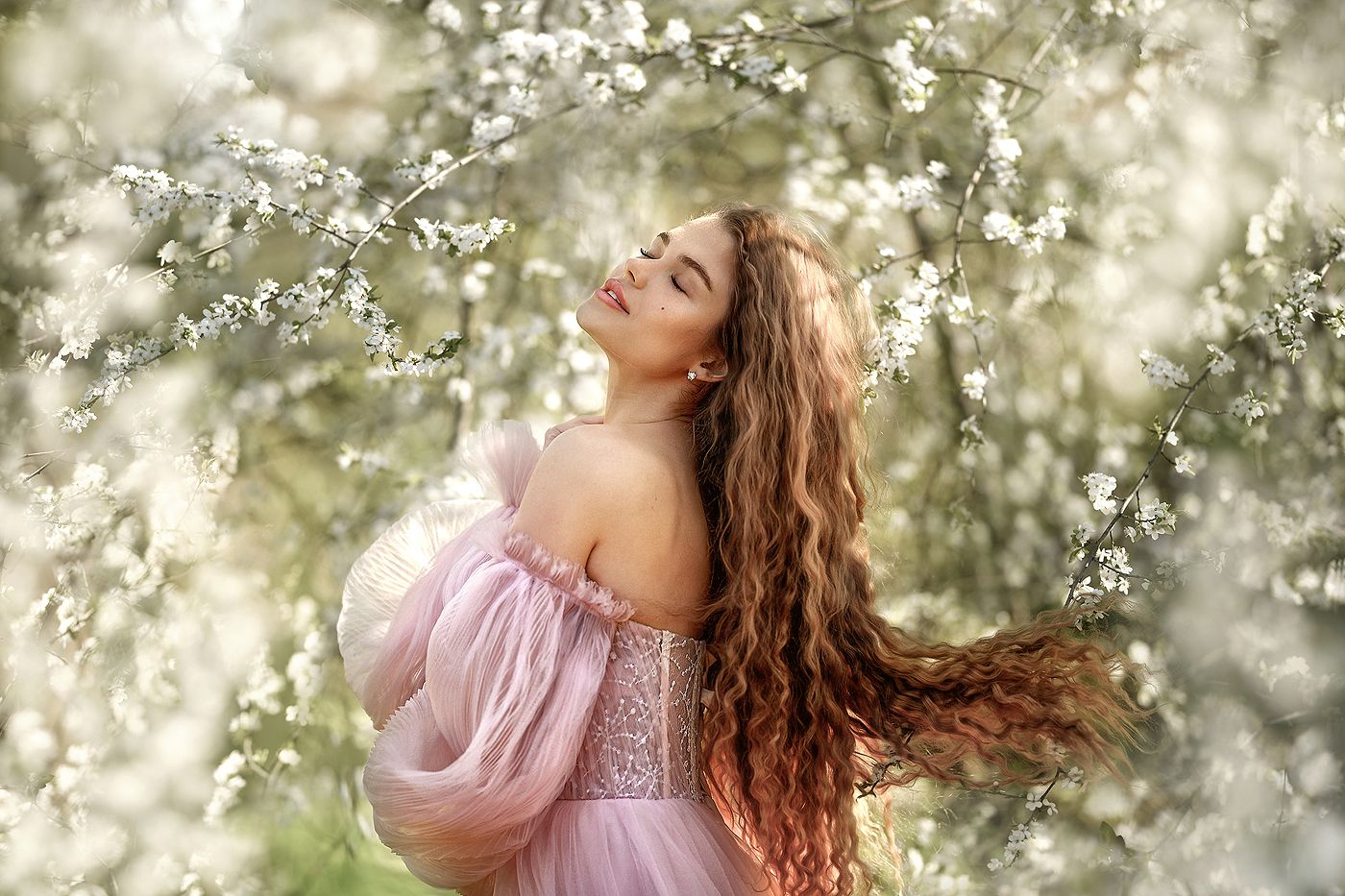 портрет девушка женский портрет цветение весна, Елена Соловьёва