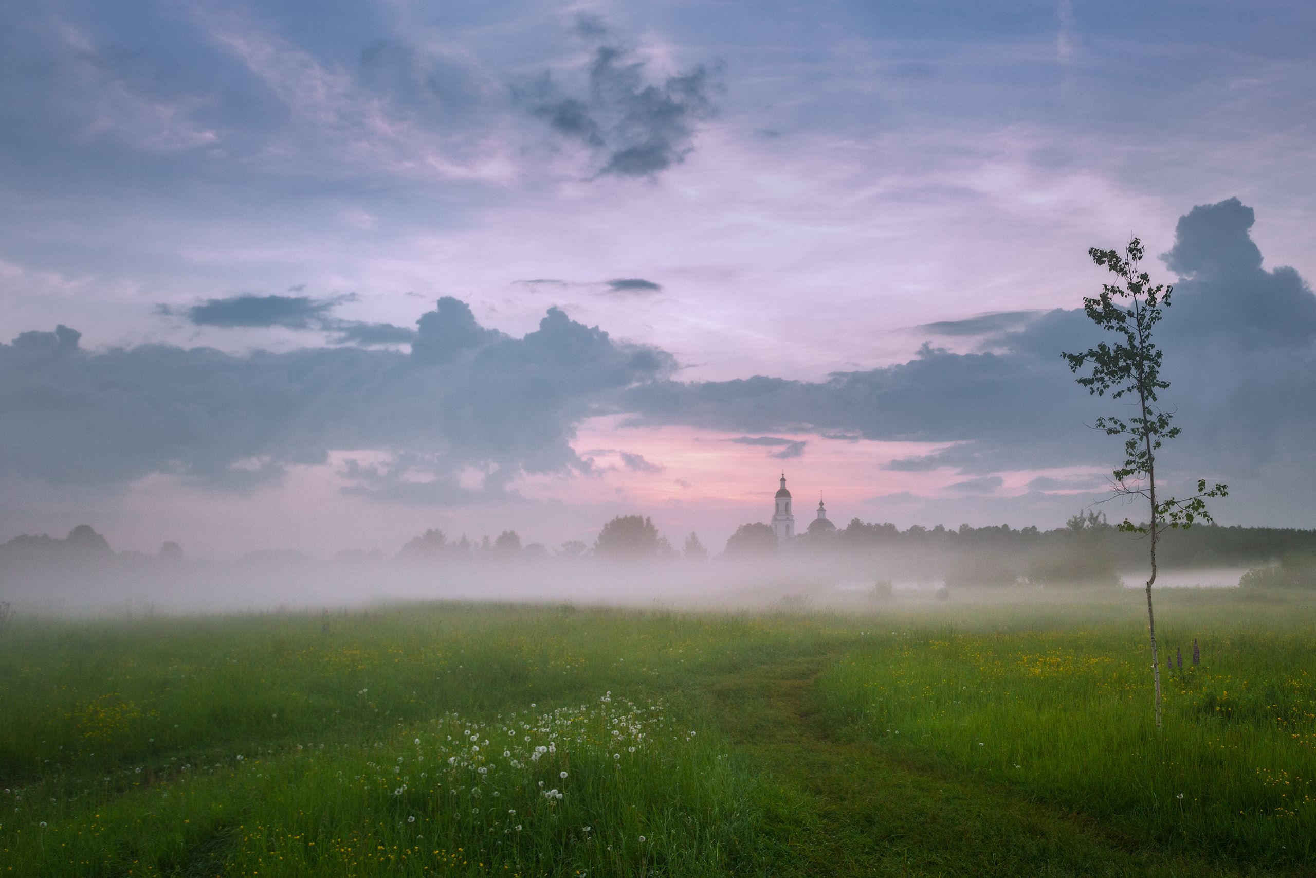 туман, храм, село,, Александр Стрельчук