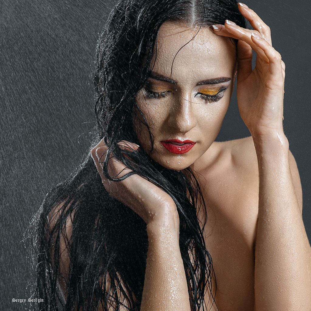 вода капли красота  девушка   модель  портрет, Сергей Серёгин