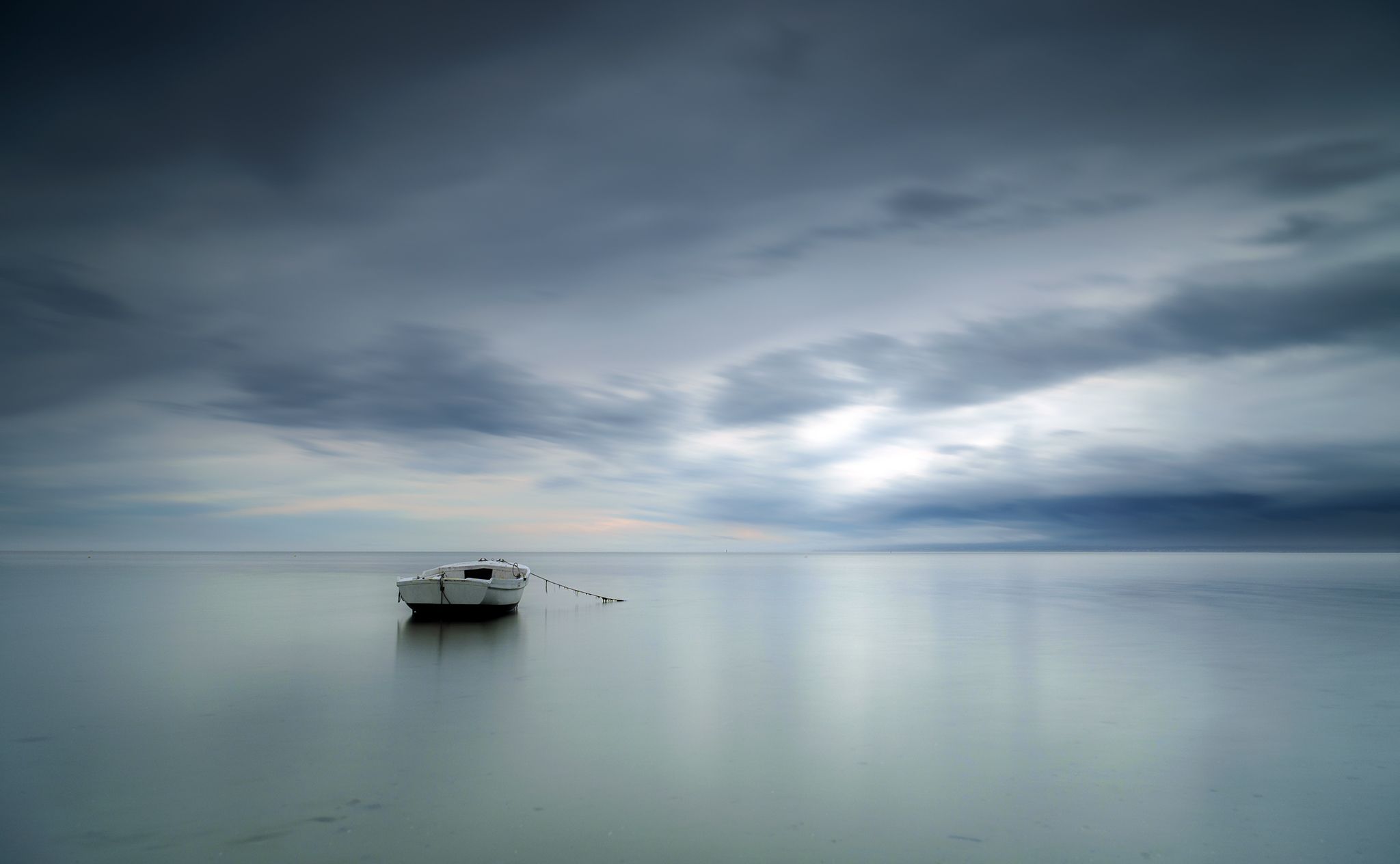 landscape, sea, poland, blue, sky, mirror, Lukasz Zugaj