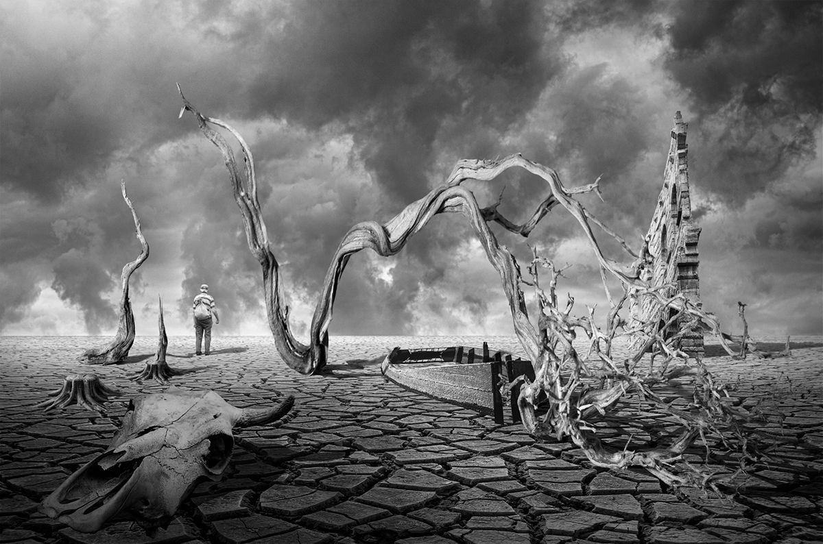 conceptual experiment abstract imaginary national scenery black&white bnw, Александър Александров