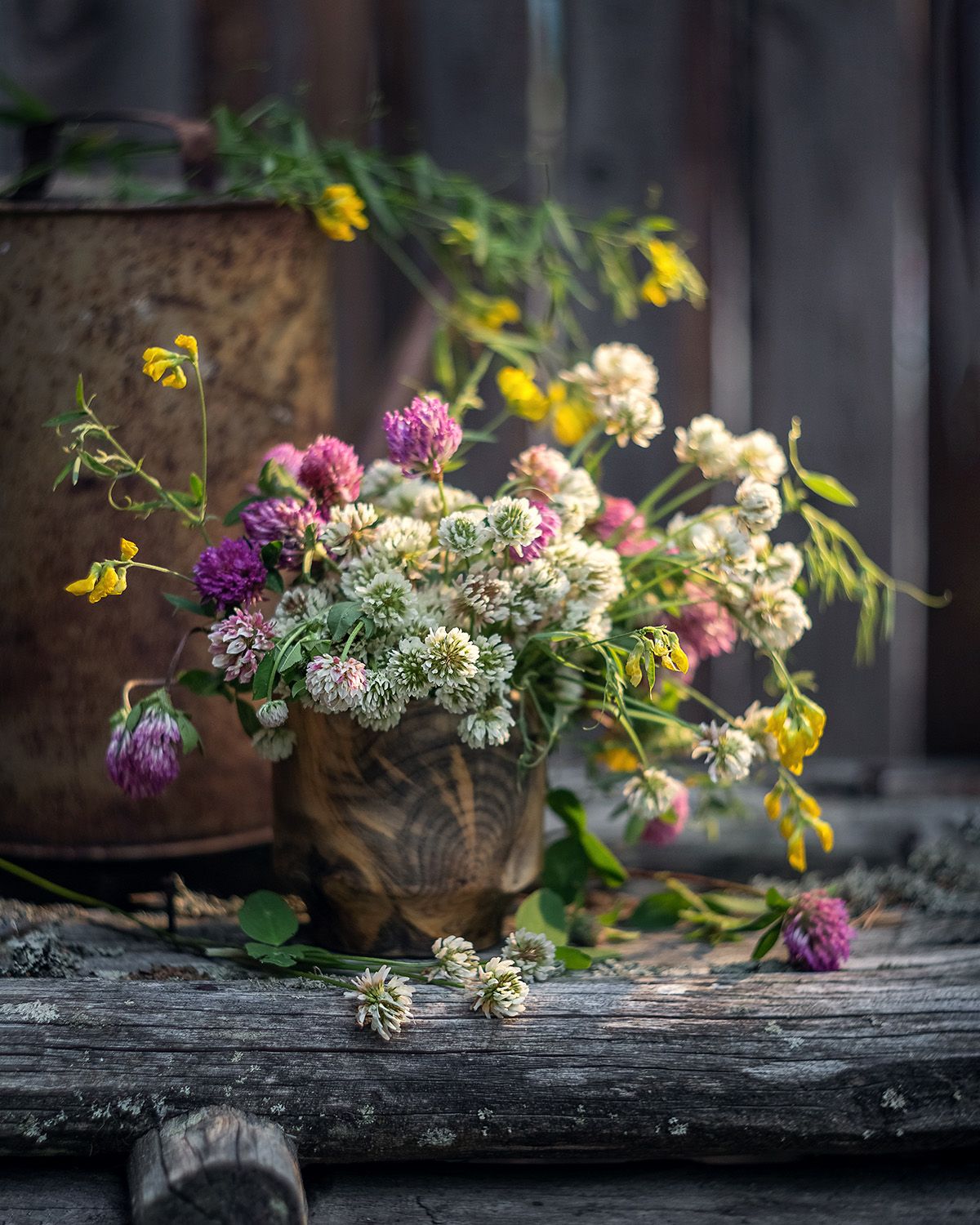 букет клевер цветы лето натюрморт, Наталья Кабачек
