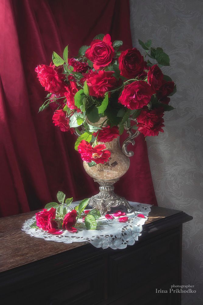 натюрморт, букет, цветы, розы, винтажный, Ирина Приходько