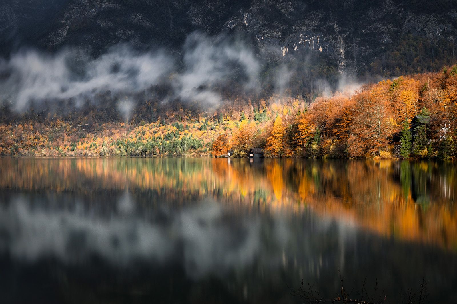 slovenia, lake, bohinj, autumn, mist, light, morning, Алексей Вымятнин