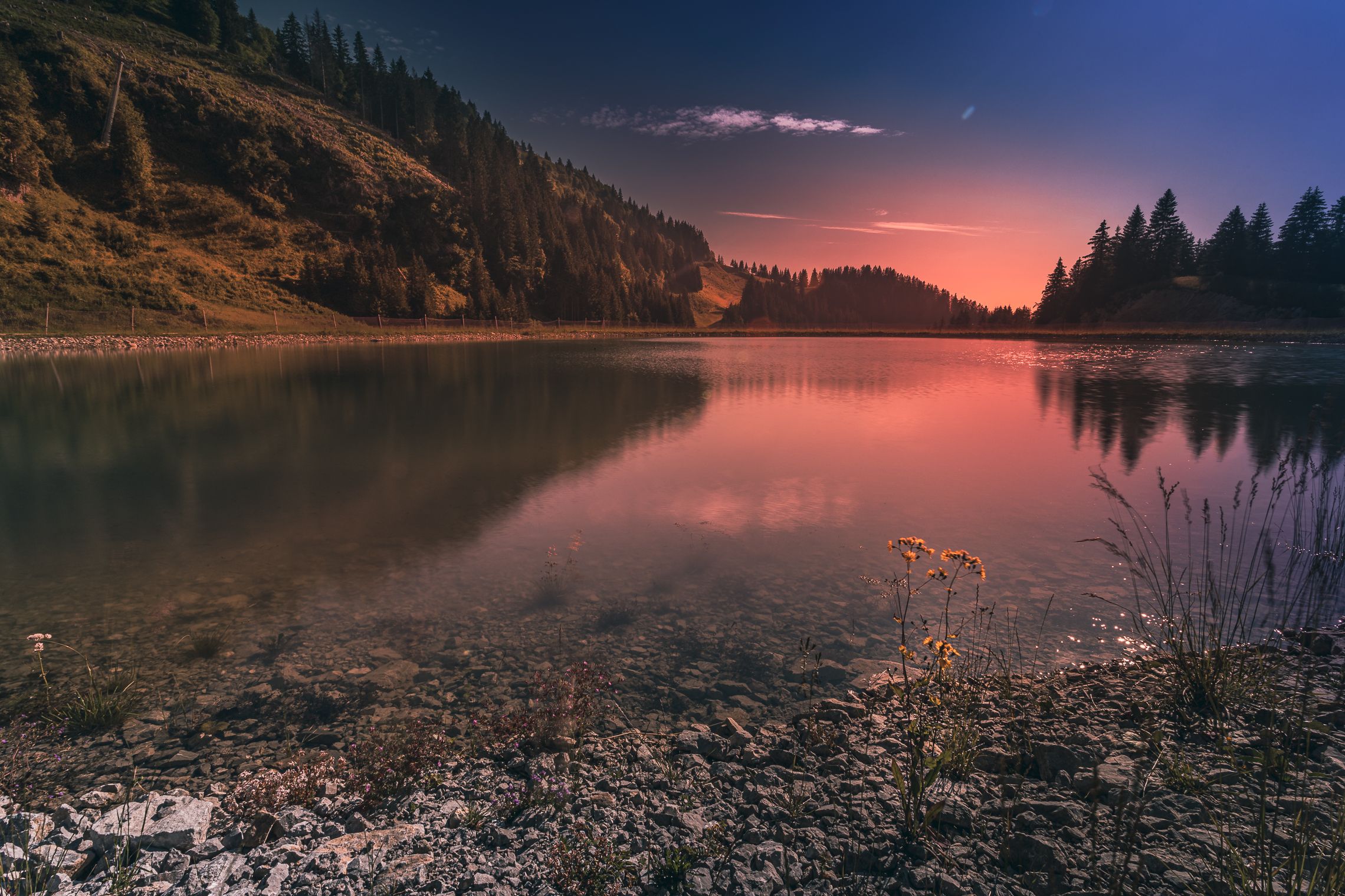 пейзаж, горы, озеро, закат, Pavel Chuchalin