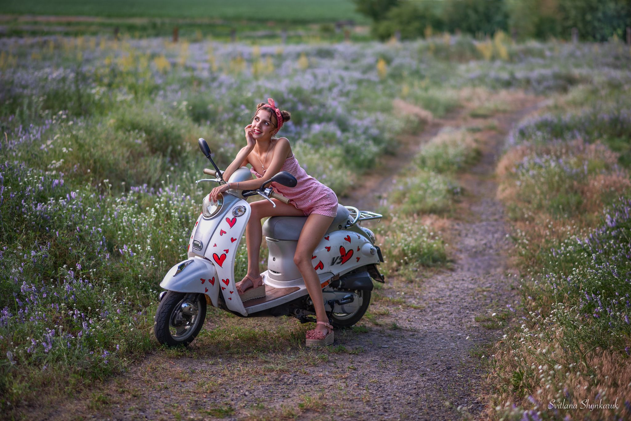summer, pinup, moto cycle, harts, portrait, Светлана Шинкарук