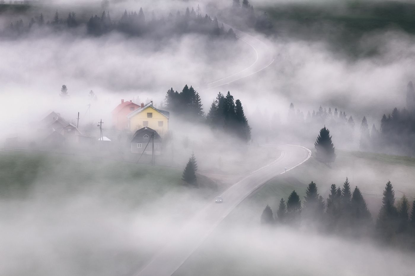 карпаты, туман, горы, весна, Евгений Матюшенков