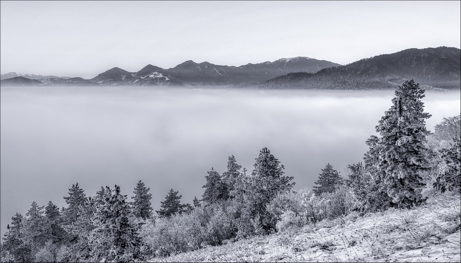 Black and white, Clouds, Fog, Landscape, Mountain, Nature, Ioan Chiriac