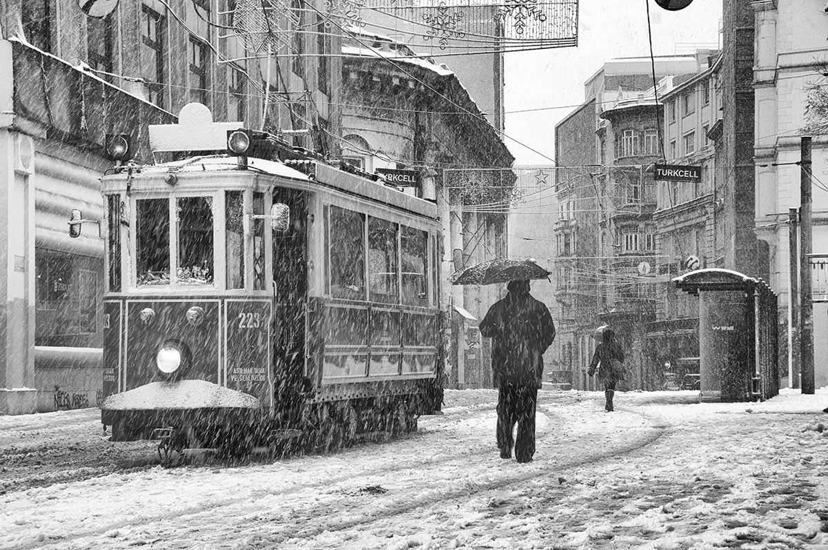 Istanbul, Istiklal, Snow, Tramvay, Winter, mustafa yagci