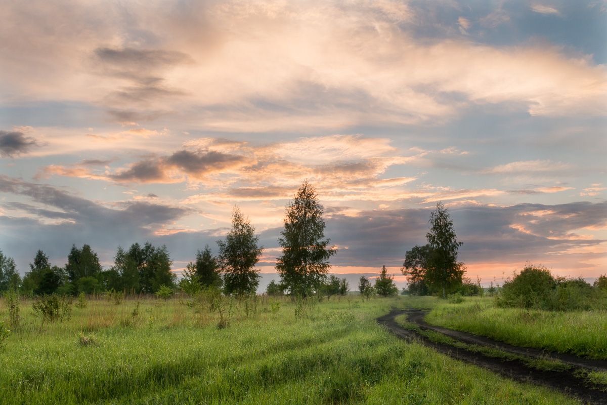 пейзаж, закат, весна, май, облака, Алексей Юденков