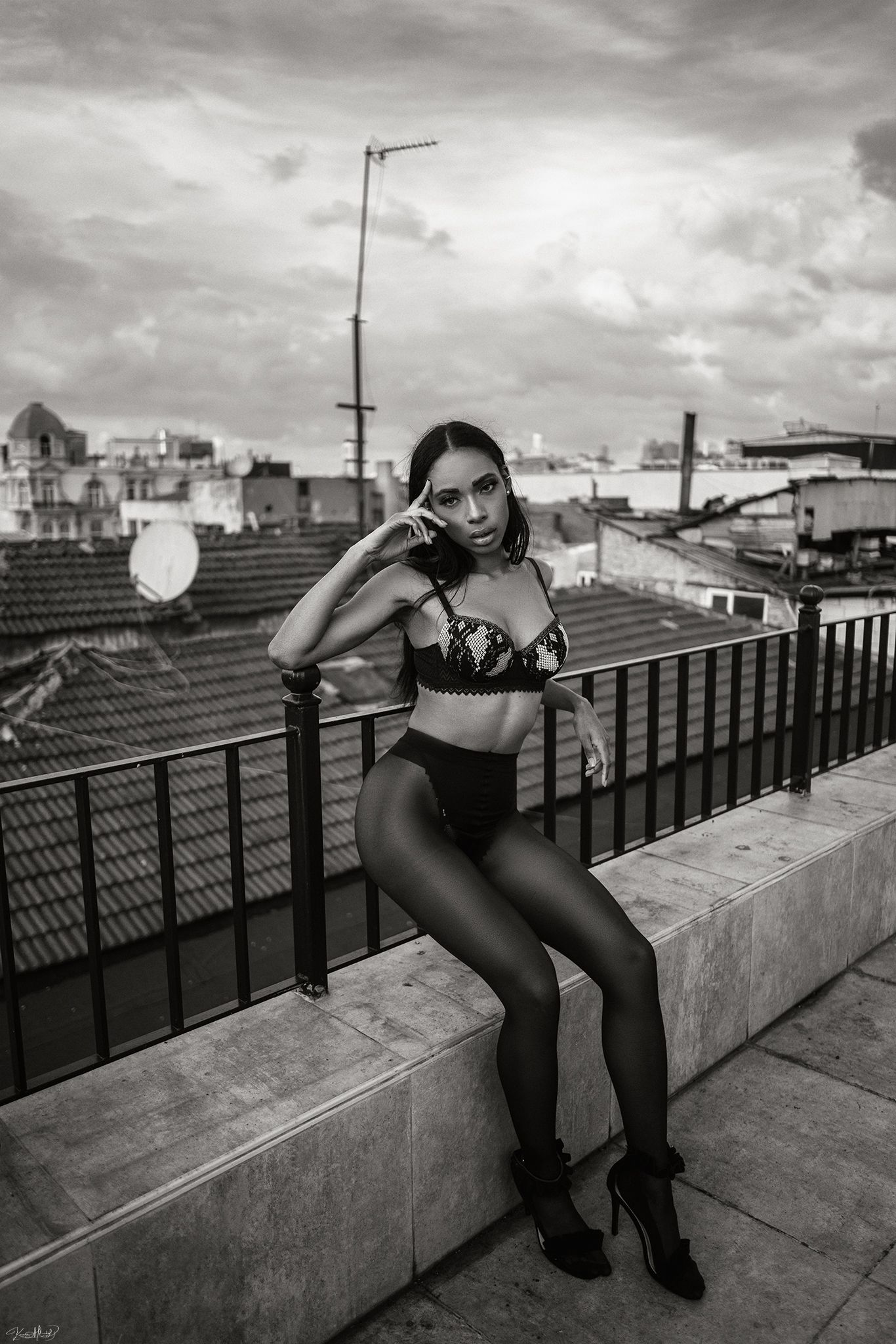 Erotic fashion photography black and white body