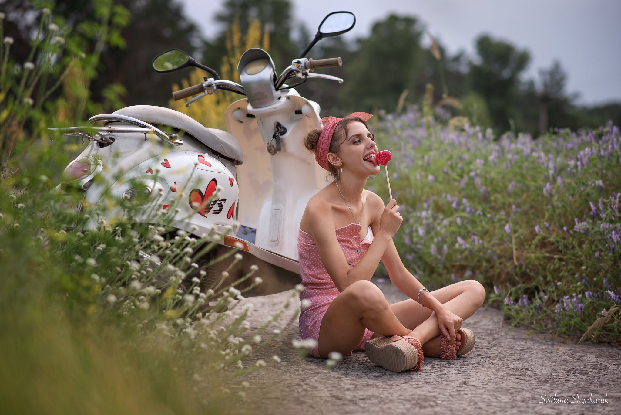 summer, pinup, moto cycle, harts, portrait, Светлана Шинкарук