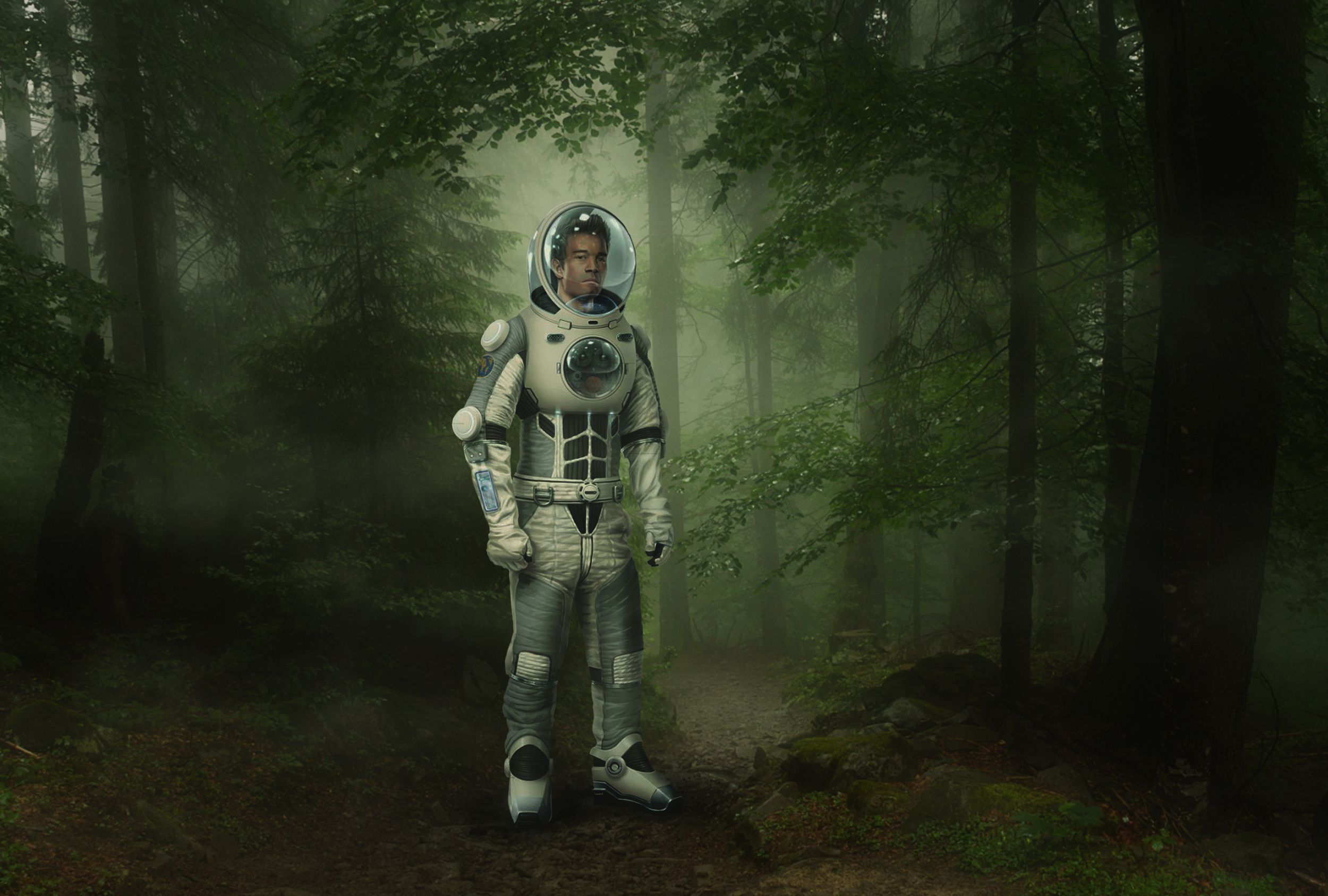 лес, планета, астронавт, Sergii Vidov