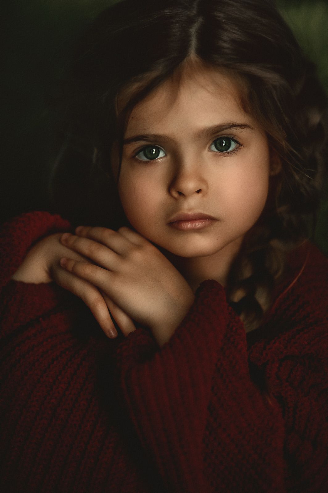 портрет, девочка, волосы, взгляд, ребенок, цвет, Ирина Ганич