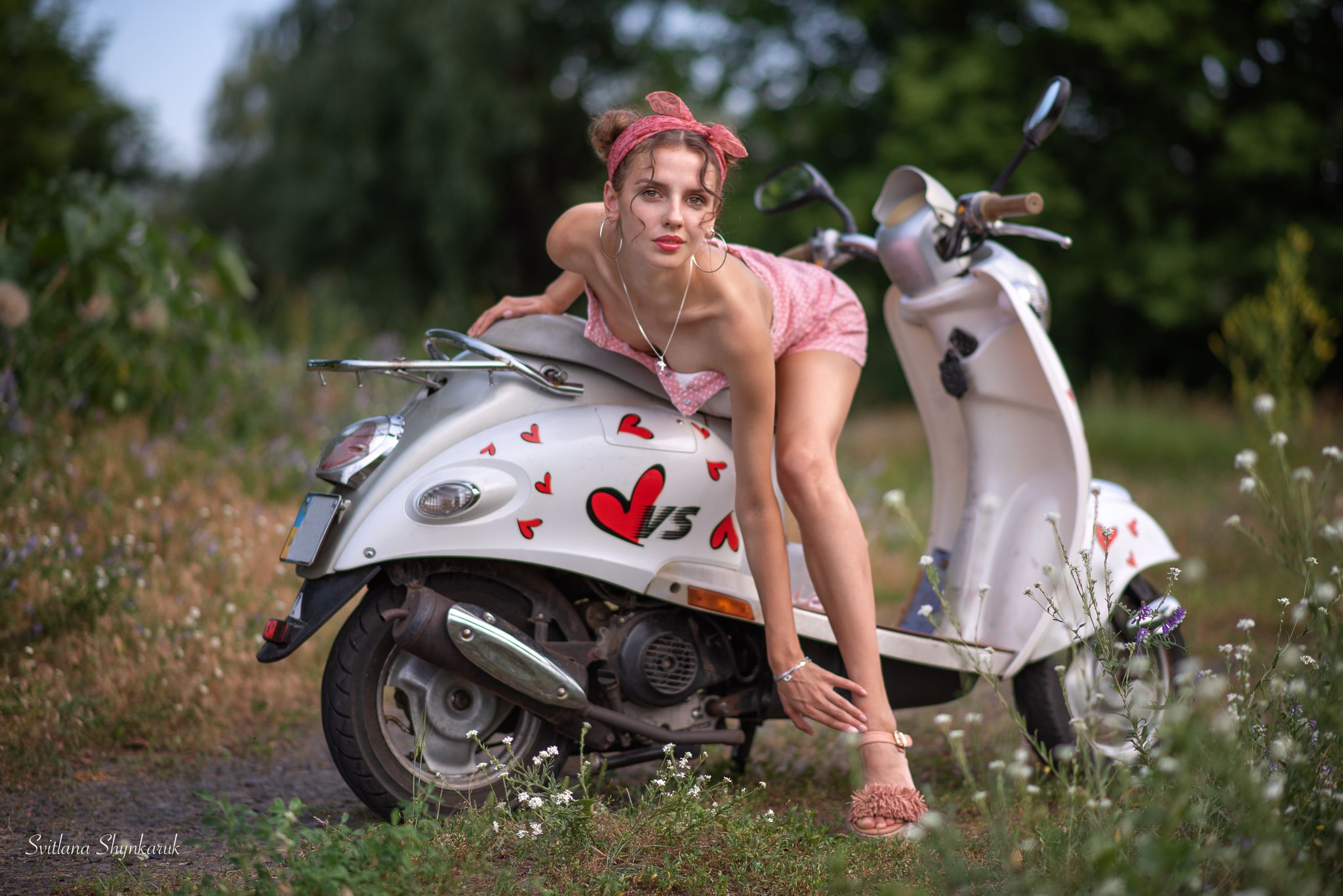 pinup, moto cycle, girl, legs, beautiful girl, Светлана Шинкарук