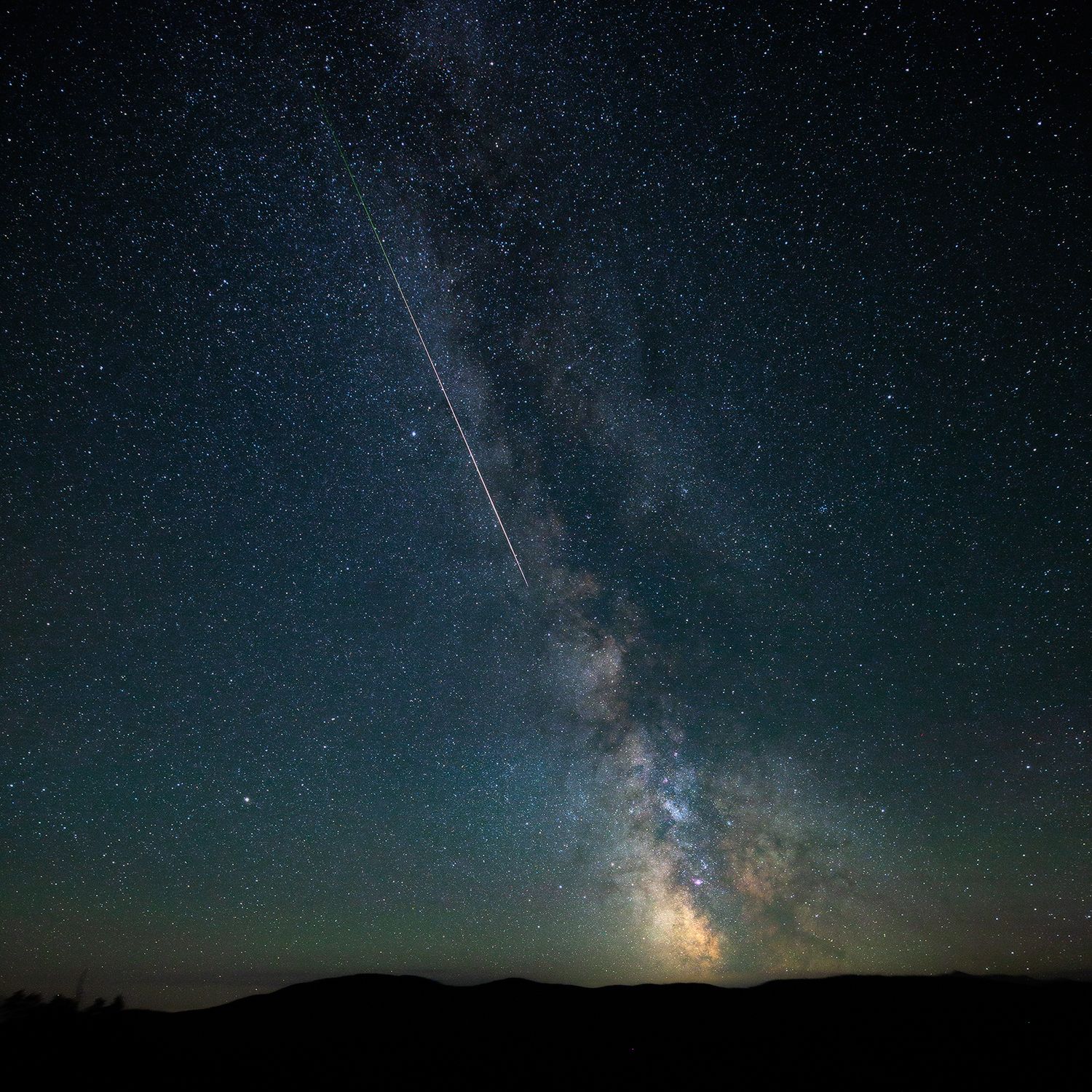 milkyway, meteor, sky, night, Evgeny Chertov
