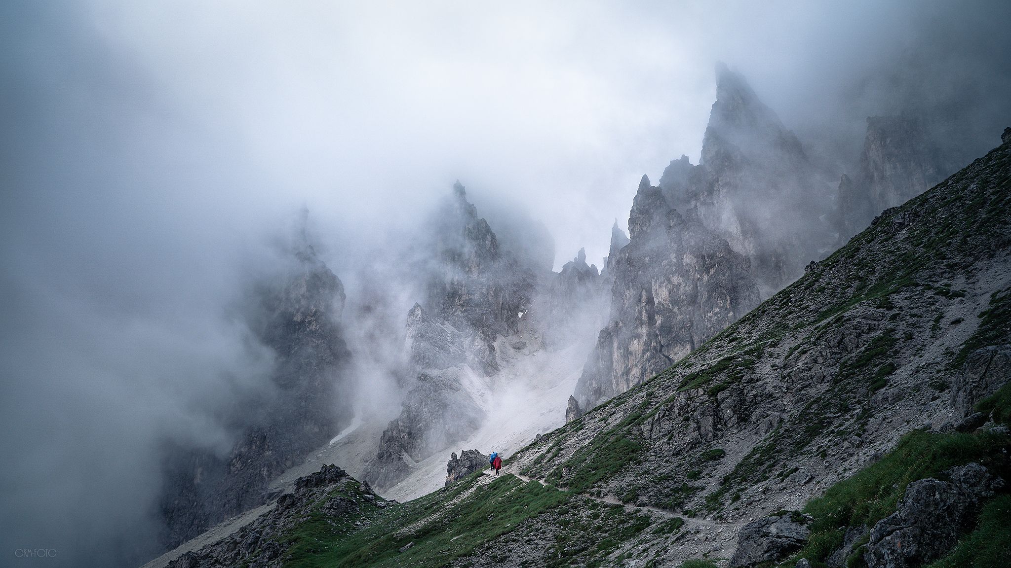 маршрут, горы, тропа. облака, туман, доломиты, южный тироль, непогода, дождь, Олег Мильбергер