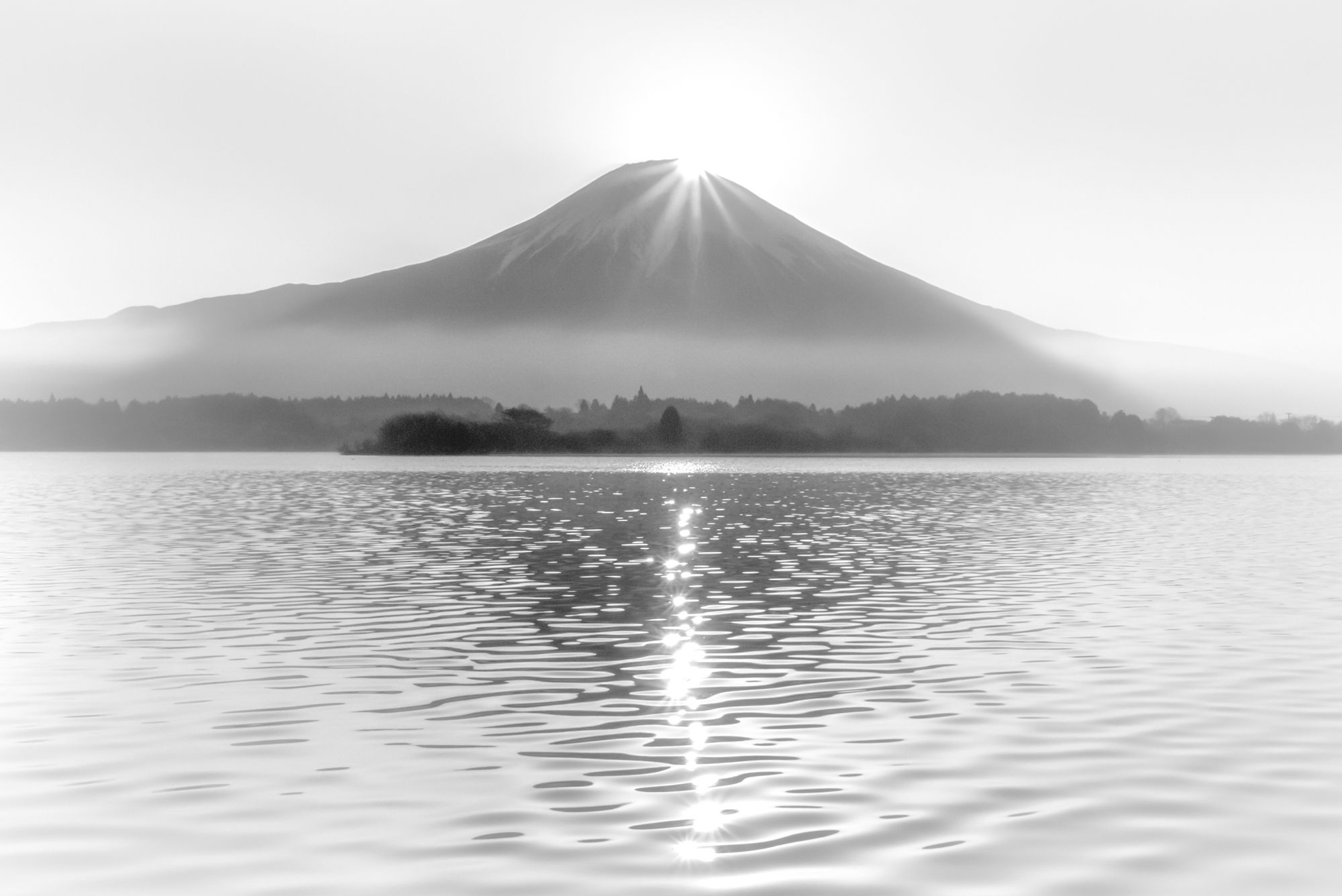 Fuji,Japan,mountain,lake,sun,light,reflection, Takashi