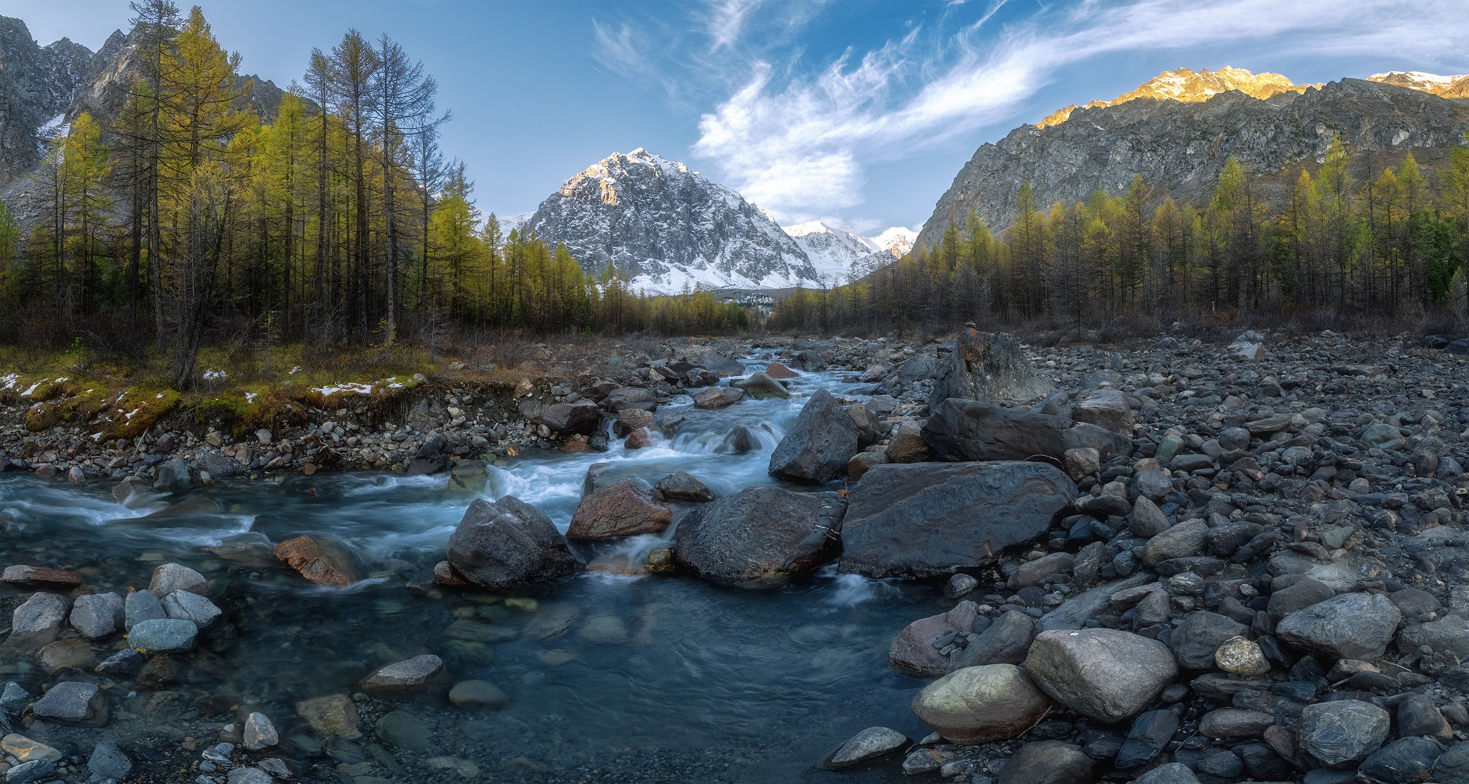 алтай, осень, россия, вечер, гора, горы, долина, ледник, пейзаж, панорама, актру, Кирилл Кузнецов