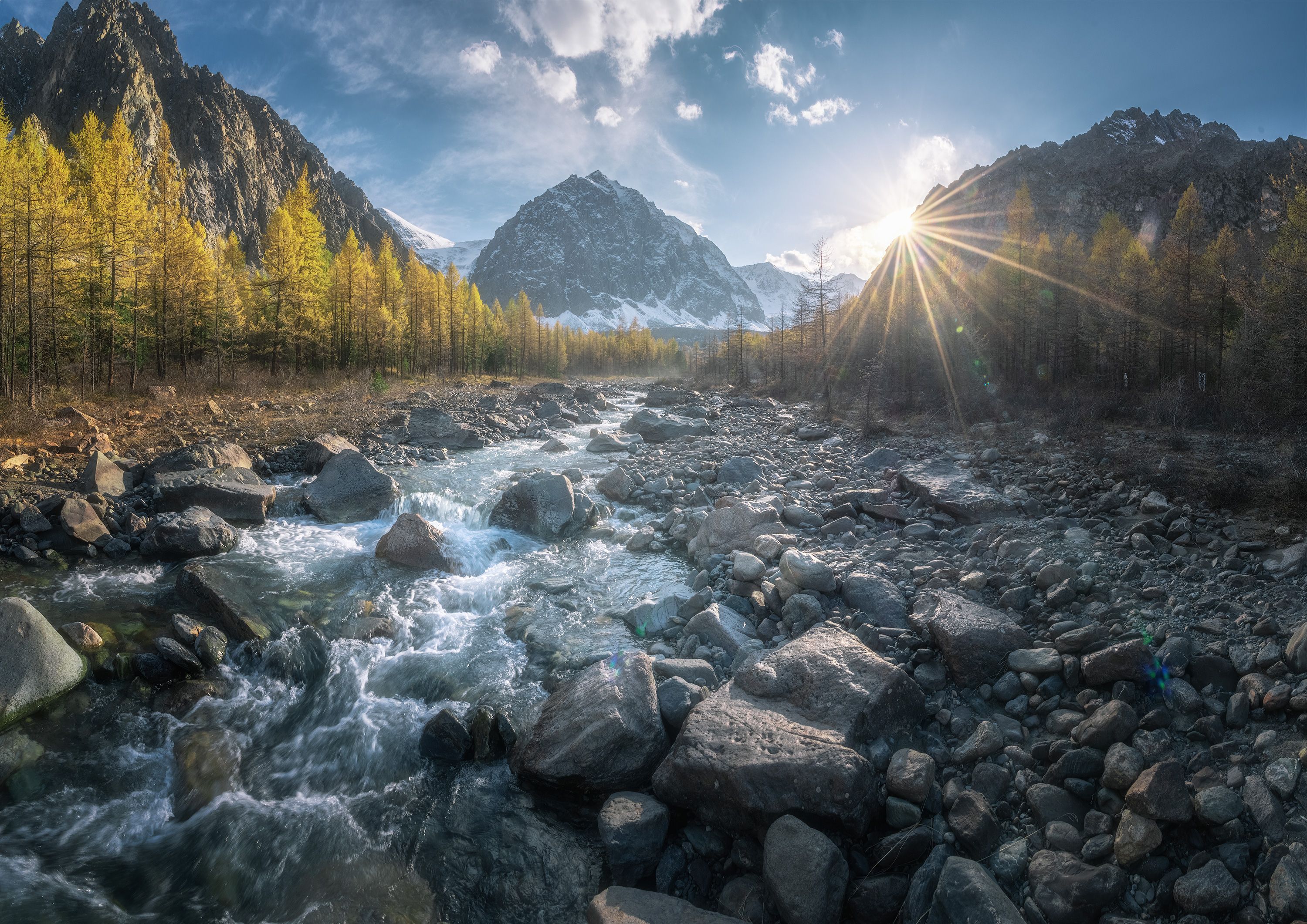 алтай, осень, россия, вечер, гора, горы, долина, ледник, пейзаж, панорама, актру, Кирилл Кузнецов