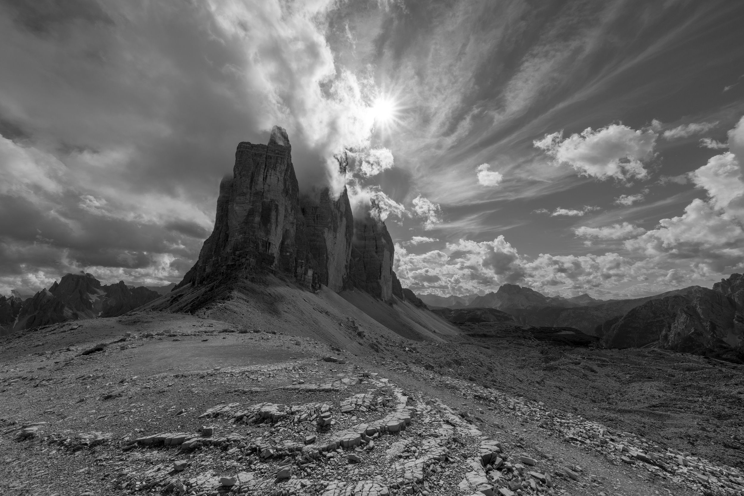 adventure alps background beautiful beauty cloud clouds dolomites dolomites italy dolomites summer hiking hill italian dolomites italian landscape italy landscape mountain nature outdoor peak rocks cenery scenic sky summer sunset tourism travel tre cime t, Весела Маринова