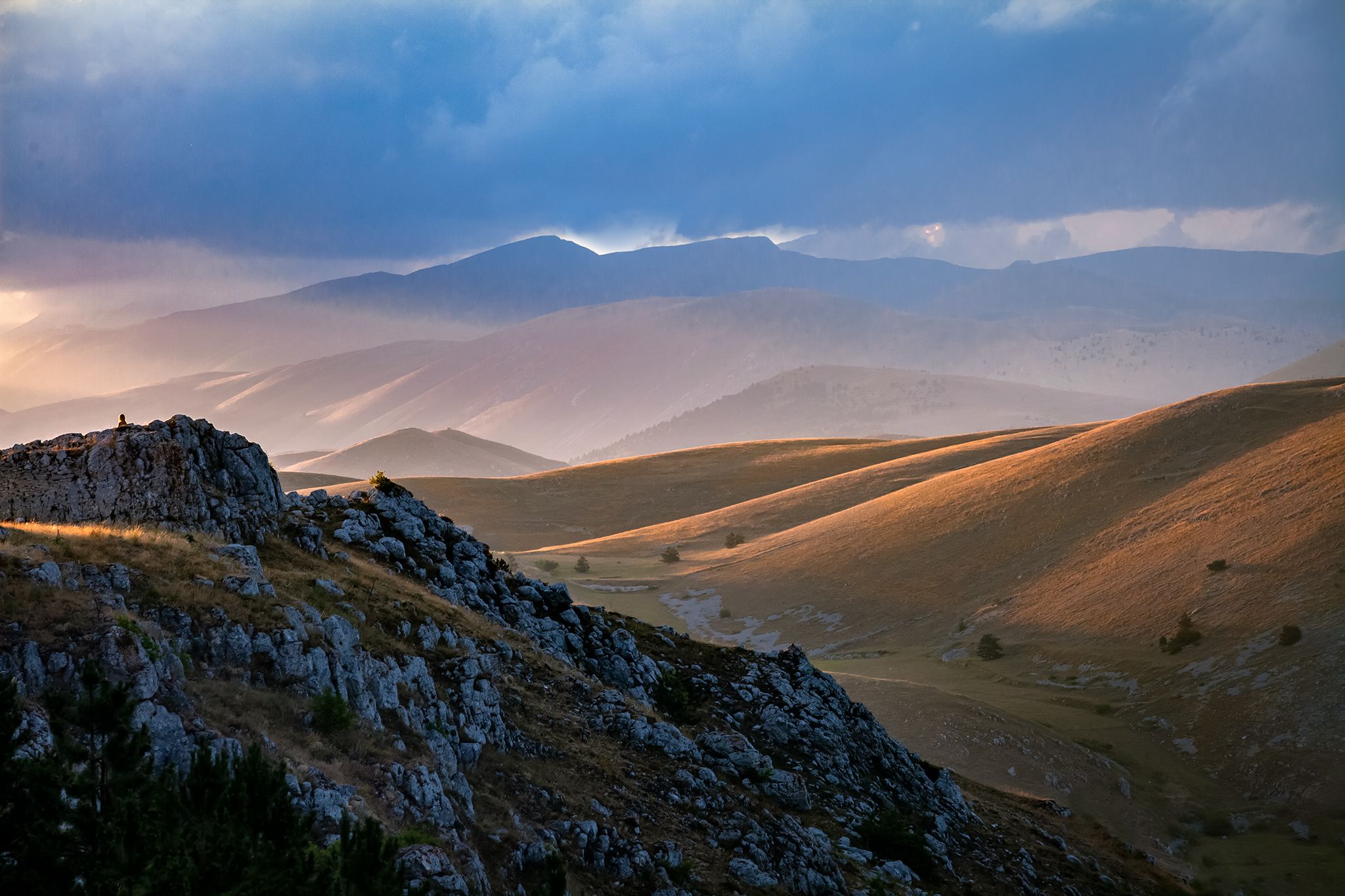 mountains, sunset, sky, italy, landscape, nature, Eugenia Righi