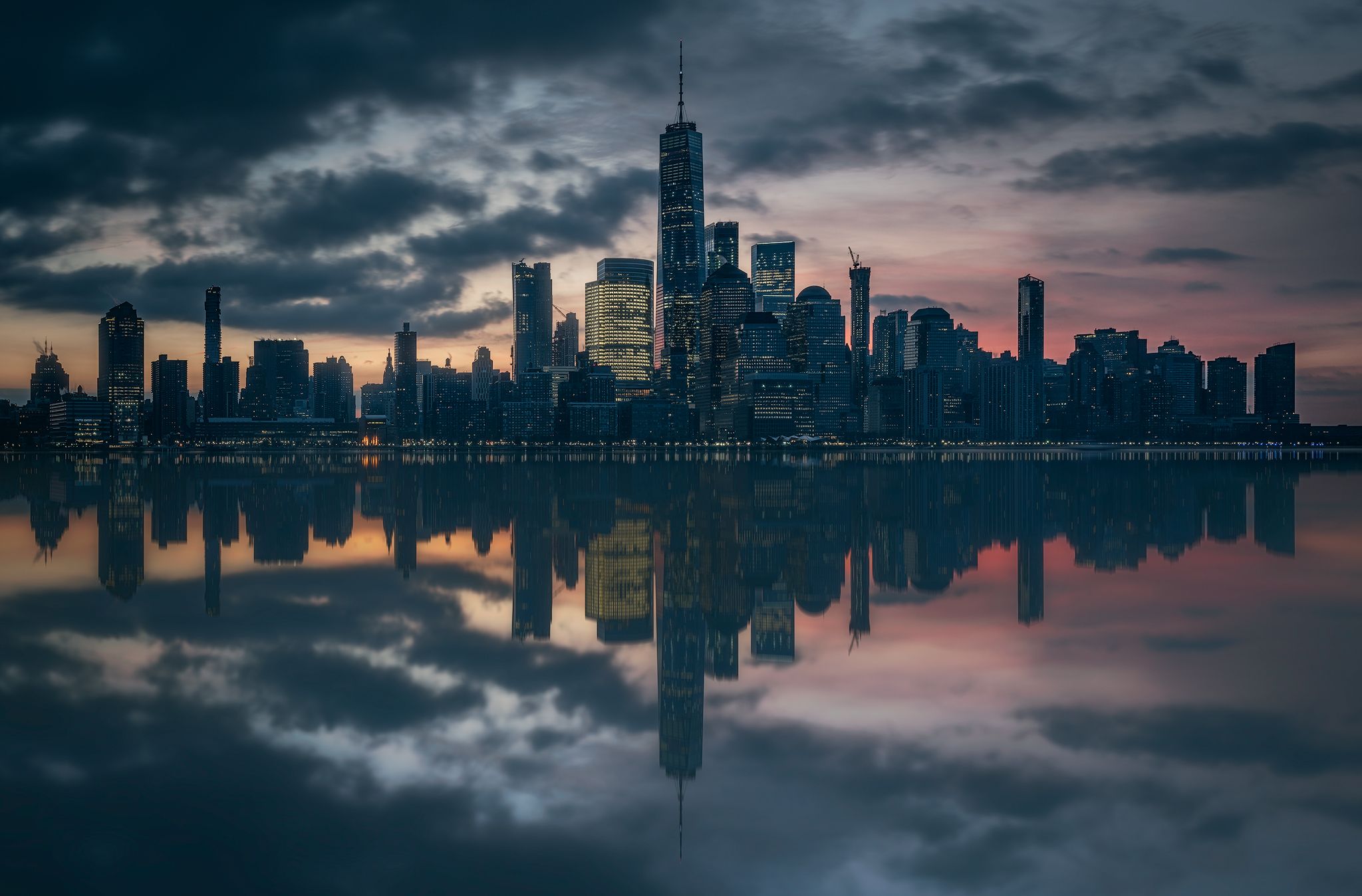 new york city, skyline, cityscape, reflections, Remo Daut