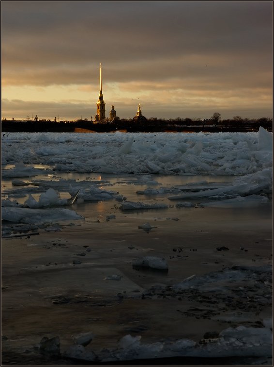 петербург, нева, петропавловка, зима, лед, Kirill Shapovalov