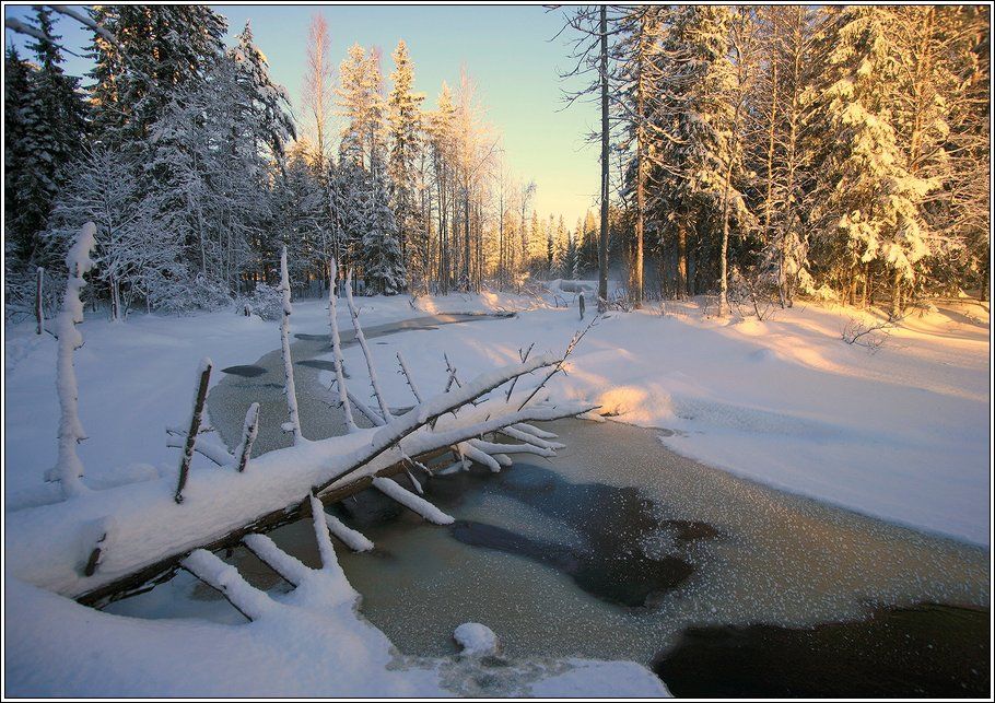 зима, река, лёд, снег, свет, Григорий Иващенко